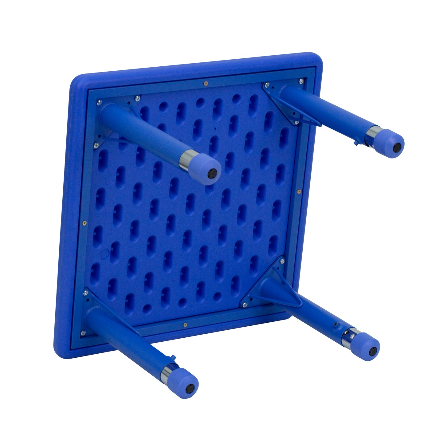 Wren 24'' Square Blue Plastic Height Adjustable Activity Table Blue