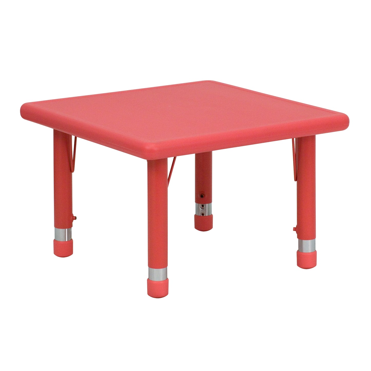 Wren 24'' Square Red Plastic Height Adjustable Activity Table Red