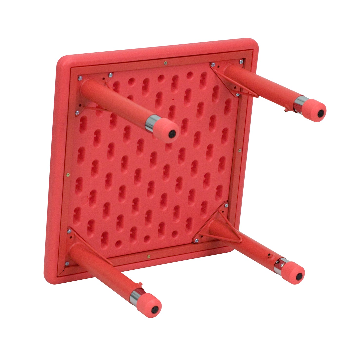 Wren 24'' Square Red Plastic Height Adjustable Activity Table Red