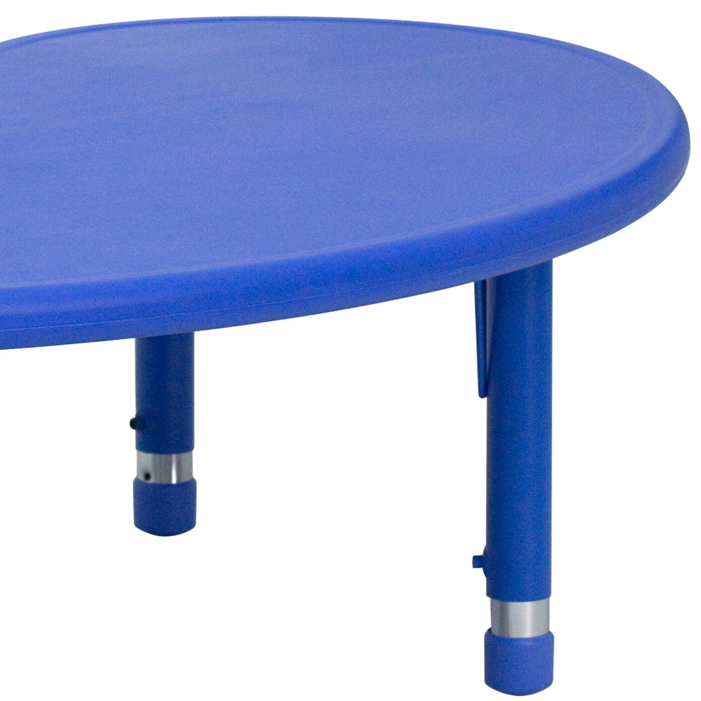 Wren 35''W x 65''L Half-Moon Blue Plastic Height Adjustable Activity Table Blue