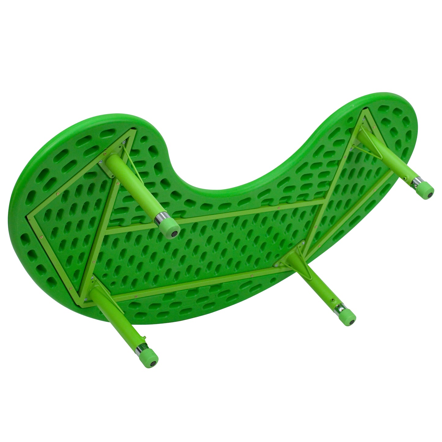 Wren 35''W x 65''L Half-Moon Green Plastic Height Adjustable Activity Table Green YU-YCX-004-2-MOON-TBL-GREEN-GG
