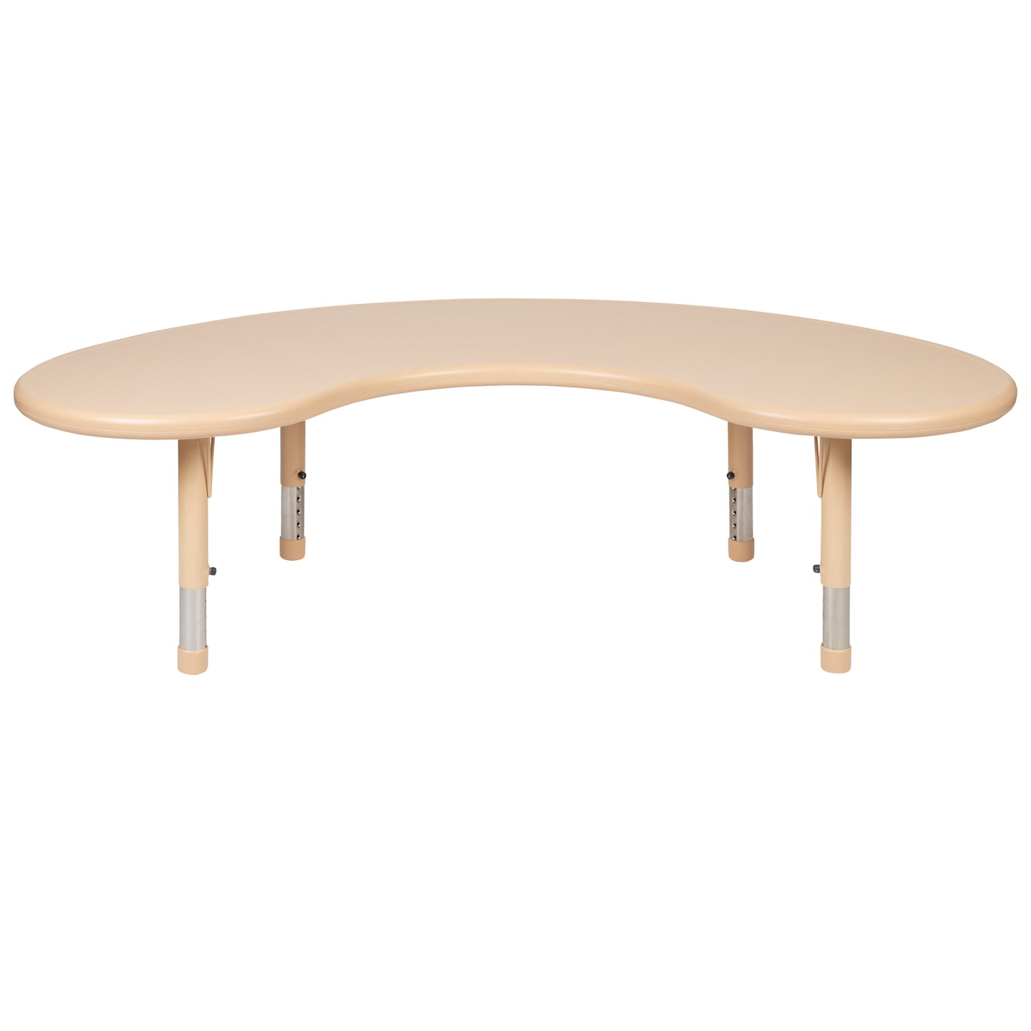 Wren 35"W x 65"L Half-Moon Natural Plastic Height Adjustable Activity Table Natural