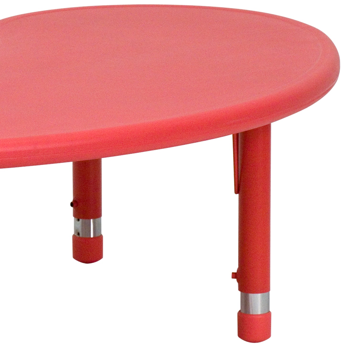 Wren 35''W x 65''L Half-Moon Red Plastic Height Adjustable Activity Table Red YU-YCX-004-2-MOON-TBL-RED-GG