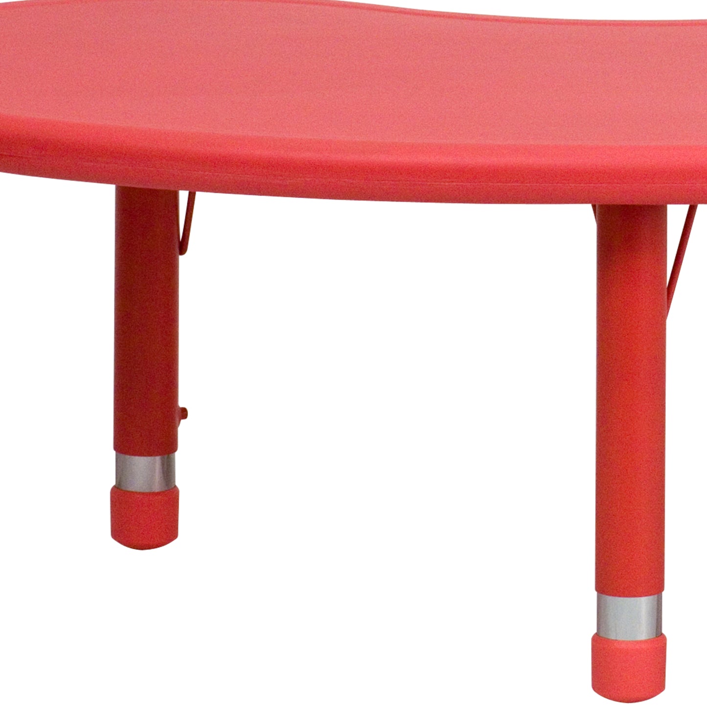 Wren 35''W x 65''L Half-Moon Red Plastic Height Adjustable Activity Table Red YU-YCX-004-2-MOON-TBL-RED-GG