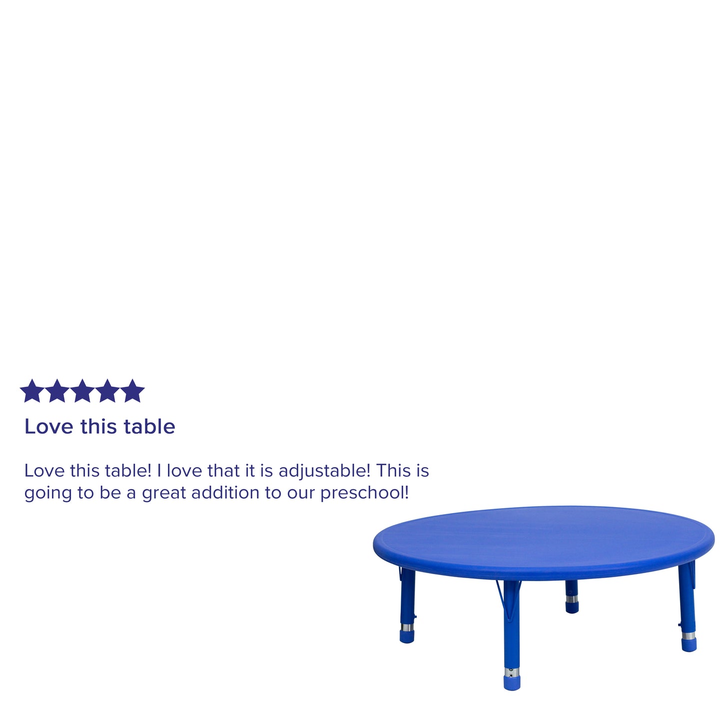 Wren 45'' Round Blue Plastic Height Adjustable Activity Table Blue