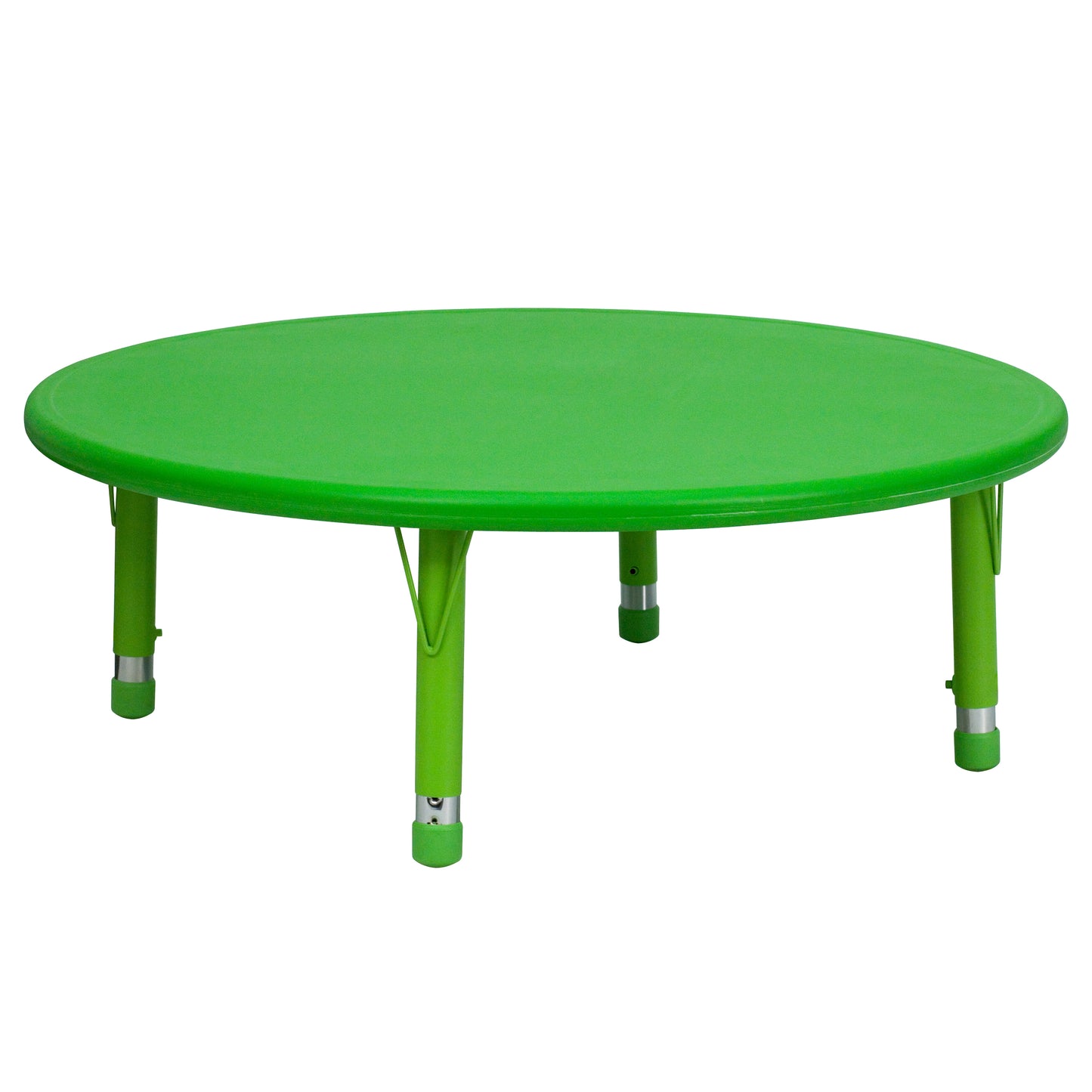Wren 45'' Round Green Plastic Height Adjustable Activity Table Green YU-YCX-005-2-ROUND-TBL-GREEN-GG