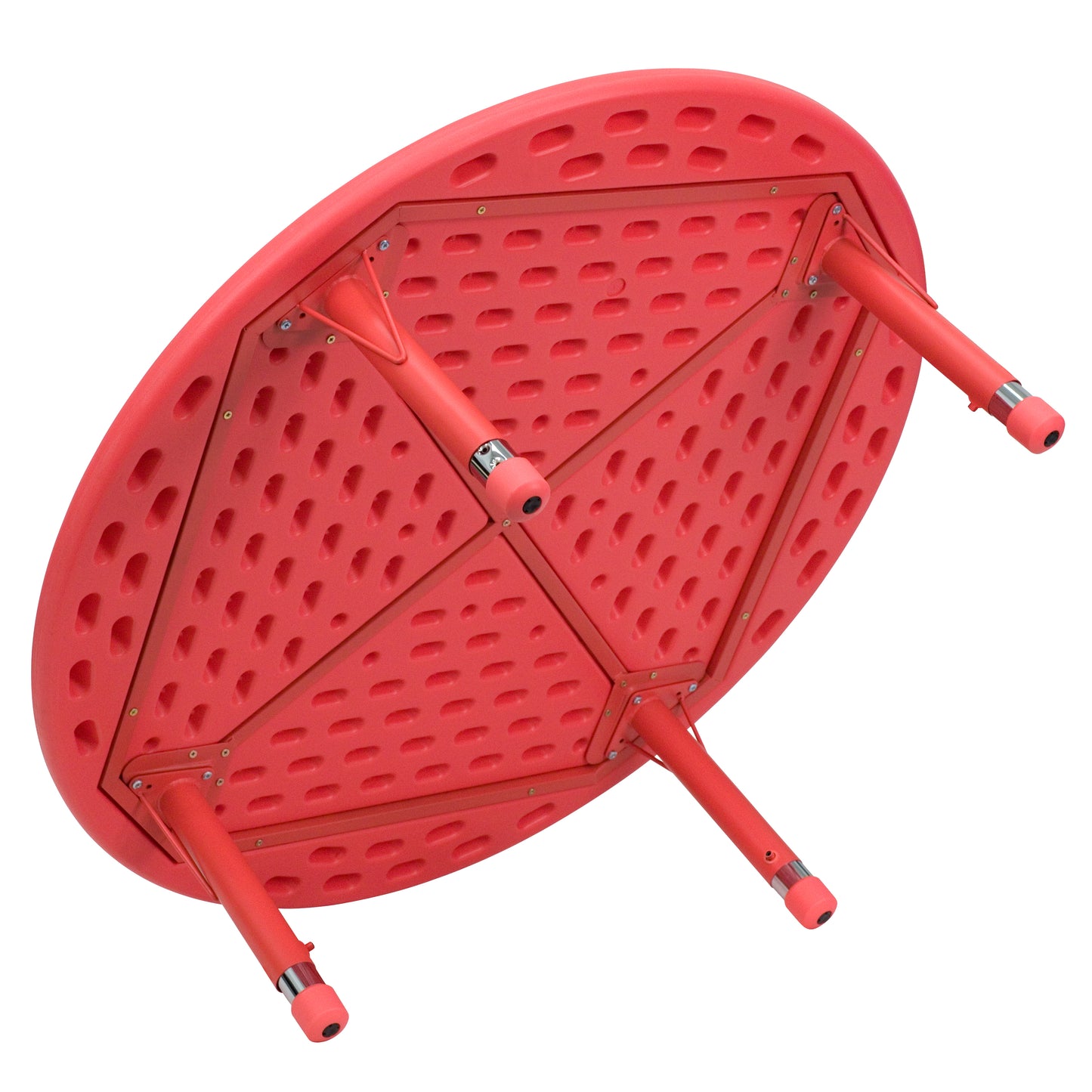 Wren 45'' Round Red Plastic Height Adjustable Activity Table Red