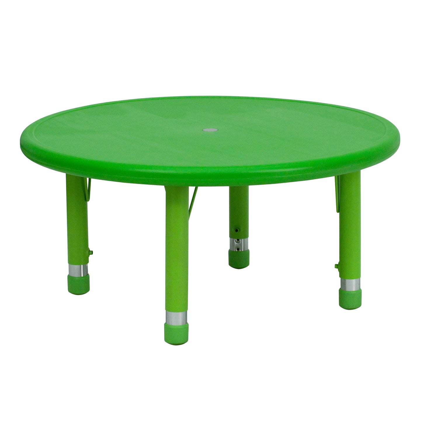 Wren 33'' Round Green Plastic Height Adjustable Activity Table Green YU-YCX-007-2-ROUND-TBL-GREEN-GG