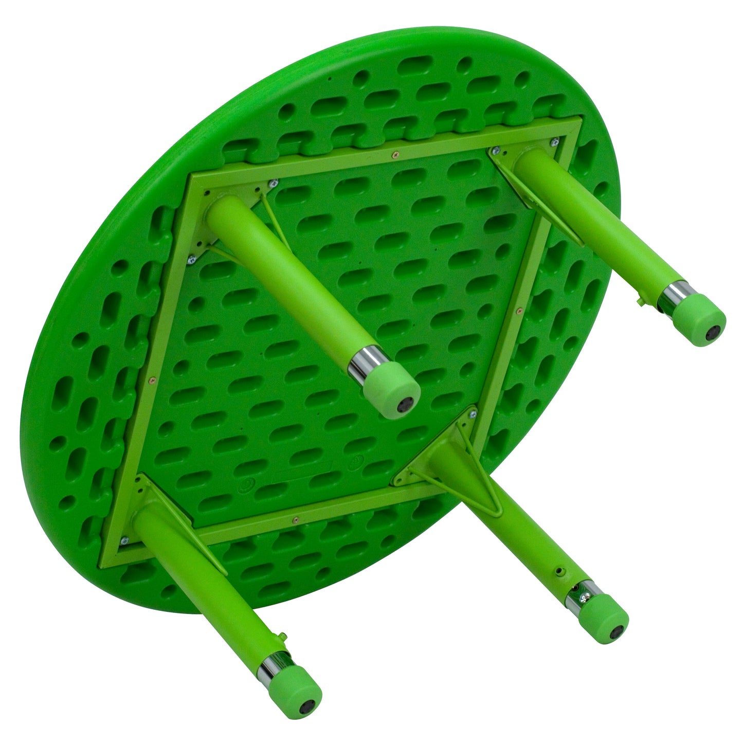 Wren 33'' Round Green Plastic Height Adjustable Activity Table Green YU-YCX-007-2-ROUND-TBL-GREEN-GG