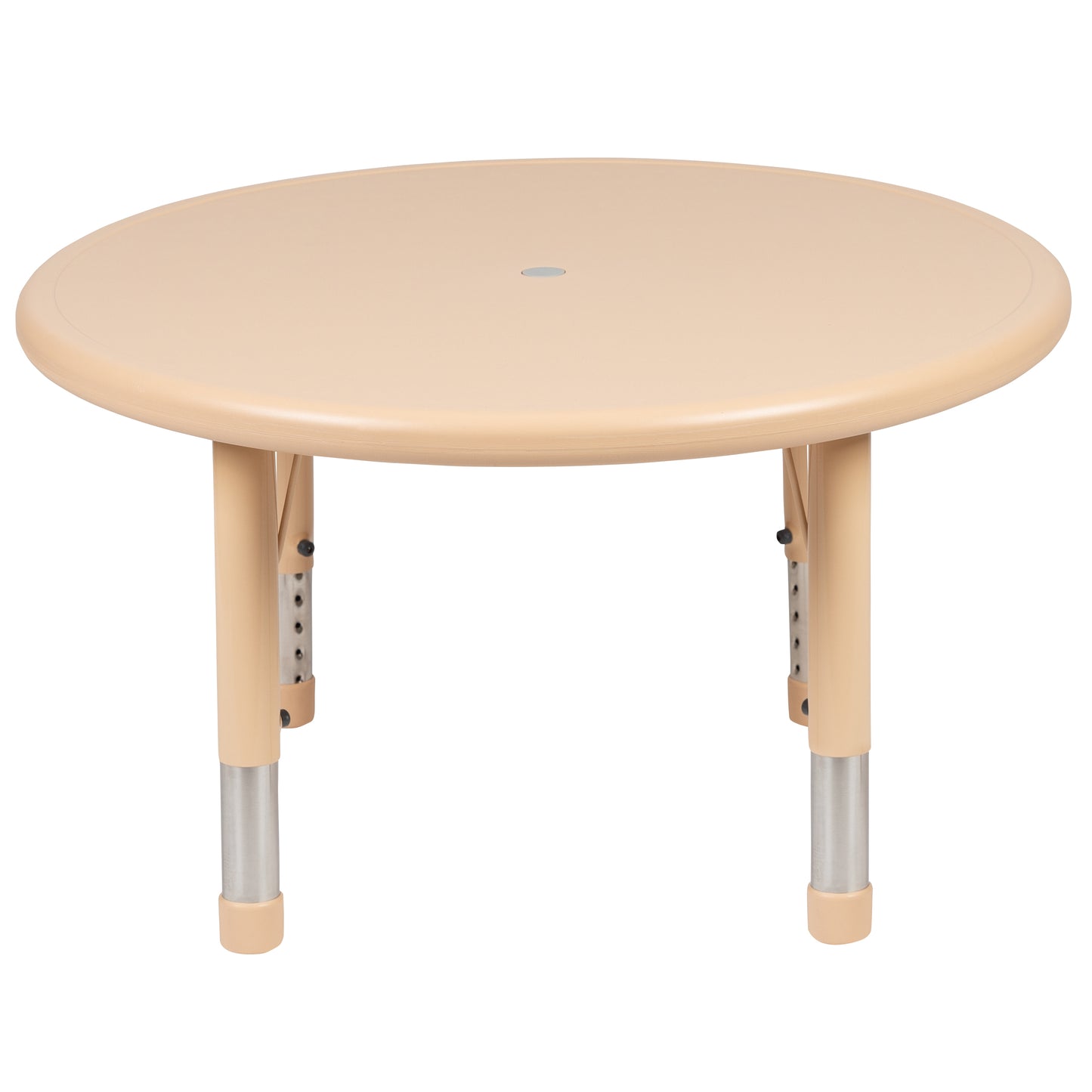Wren 33" Round Natural Plastic Height Adjustable Activity Table Natural