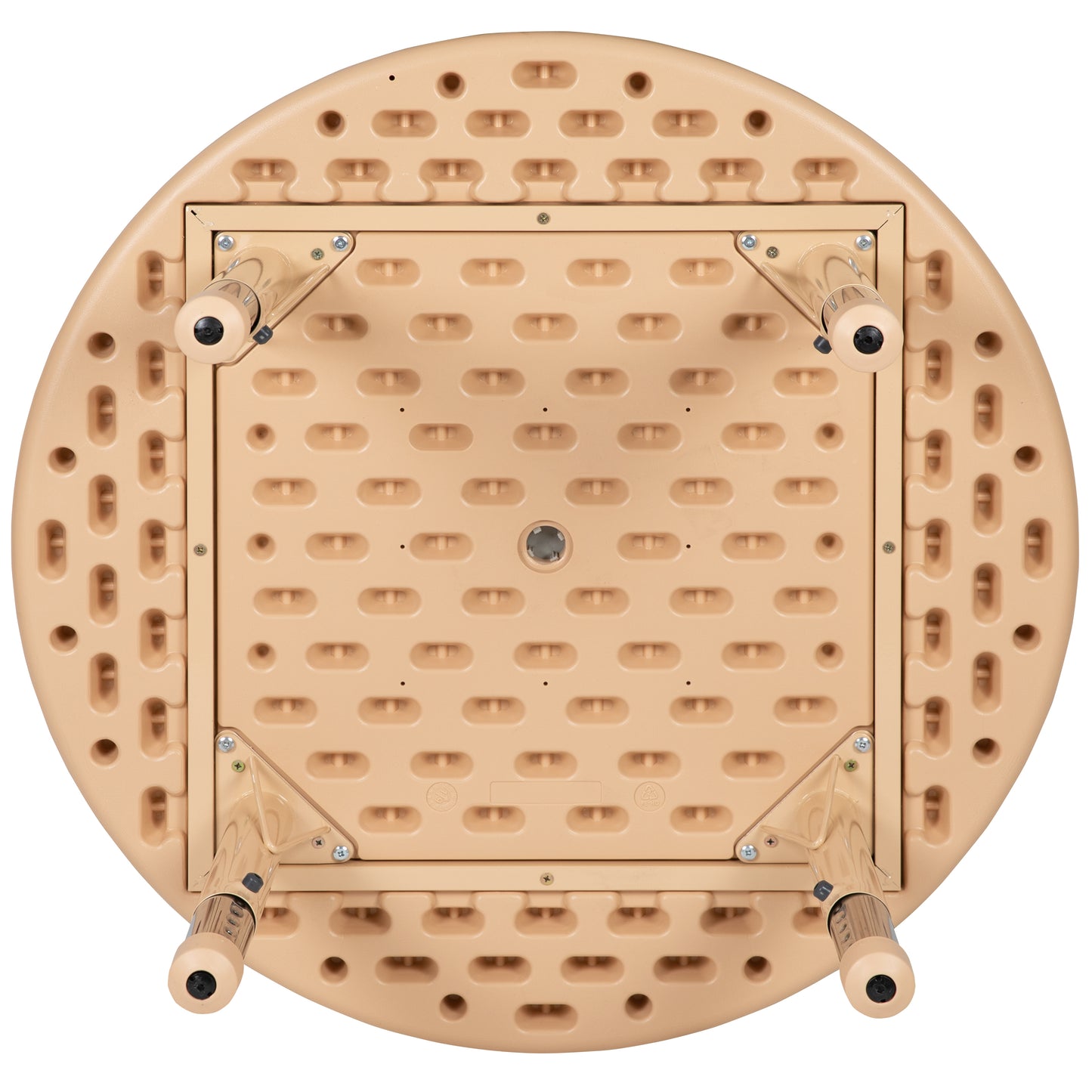 Wren 33" Round Natural Plastic Height Adjustable Activity Table Natural