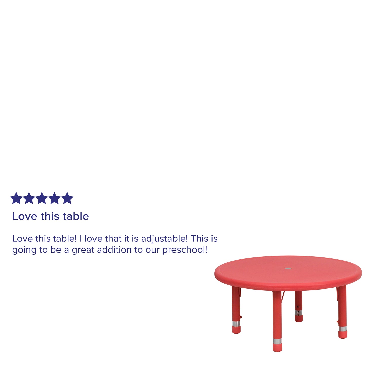 Wren 33'' Round Red Plastic Height Adjustable Activity Table Red