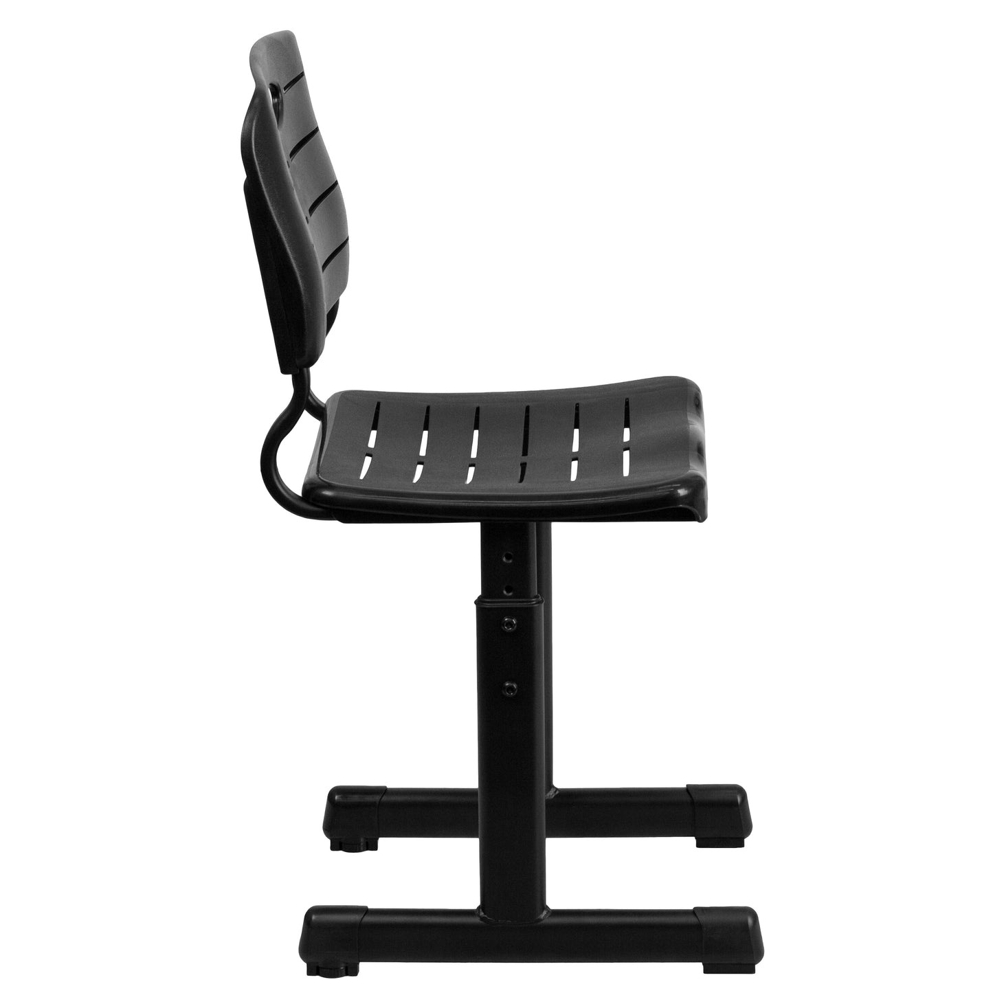 Nila Adjustable Height Black Student Chair with Black Pedestal Frame for School, Classroom, Remote Learning Black YU-YCX-09010-GG