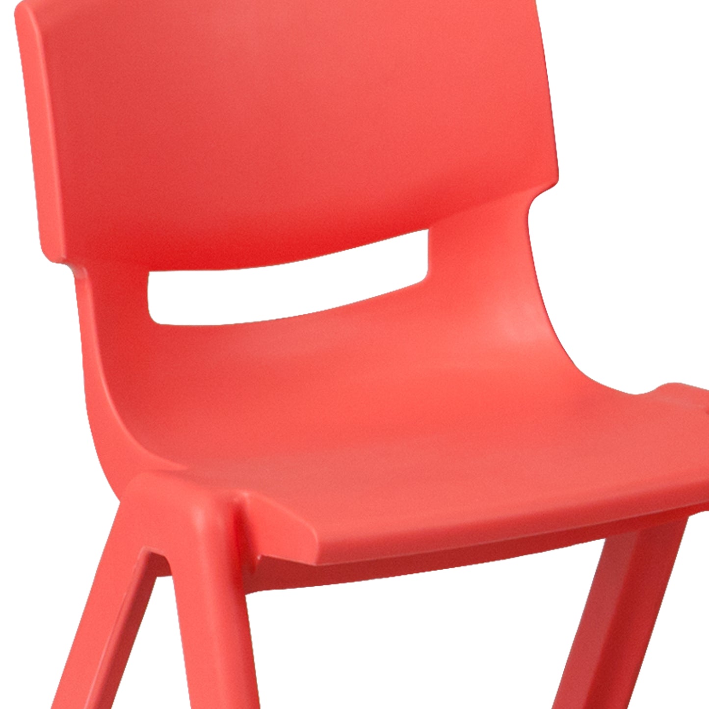 Emmy Adjustable Kids Activity Table Set – 23.6" x 47.25" Red/Gray Plastic Table with 6 Red Chairs – Classroom & Daycare Table for Toddlers & Kids Red