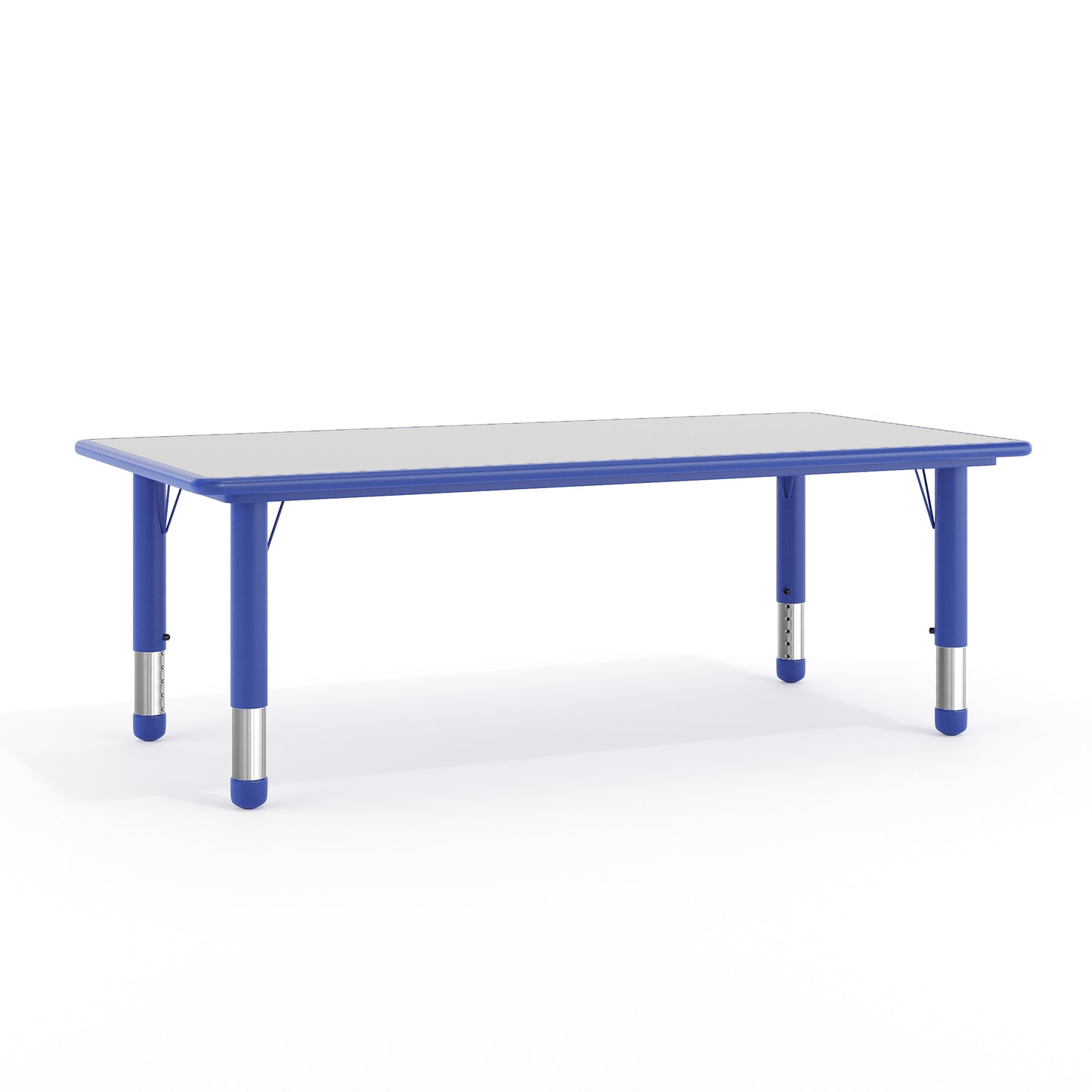 Wren Adjustable Height Kids Activity Table, Blue/Gray Plastic, 23.6"W x 47.25"L, Rectangular, Table Only Blue