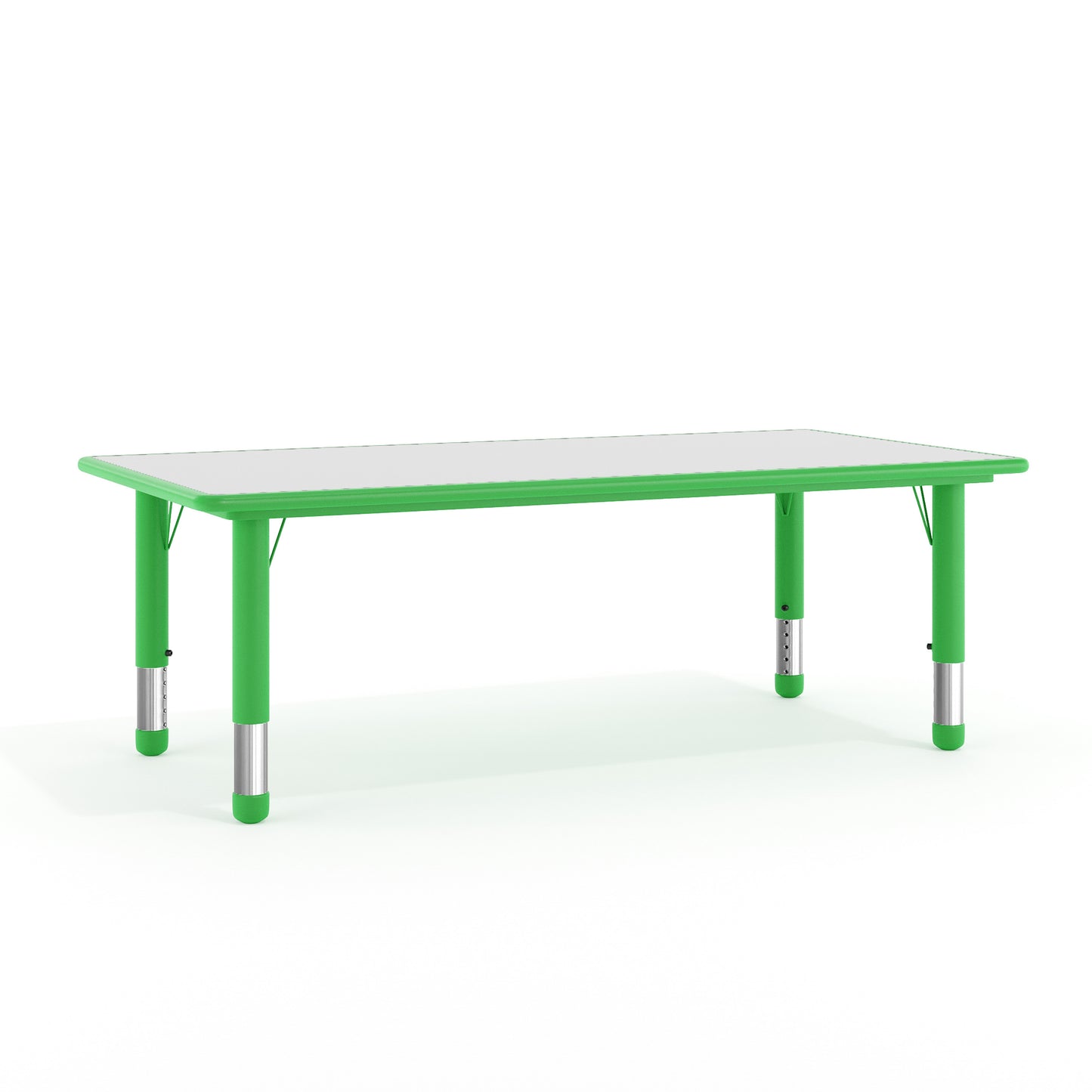 Wren Adjustable Height Kids Activity Table, Green/Gray Plastic, 23.6"W x 47.25"L, Rectangular, Table Only Green