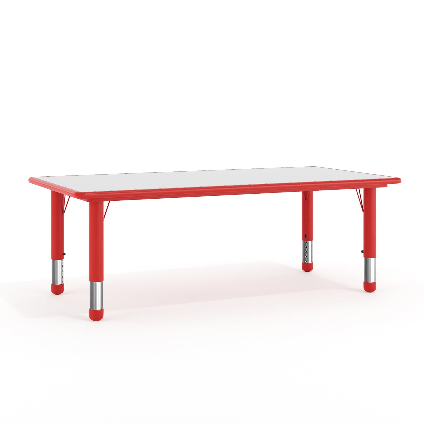 Wren Adjustable Height Kids Activity Table, Red/Gray Plastic, 23.6"W x 47.25"L, Rectangular, Table Only Red