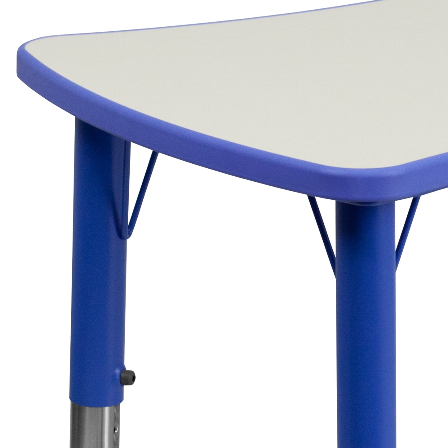Wren 21.875''W x 26.625''L Rectangular Blue Plastic Height Adjustable Activity Table with Grey Top Blue