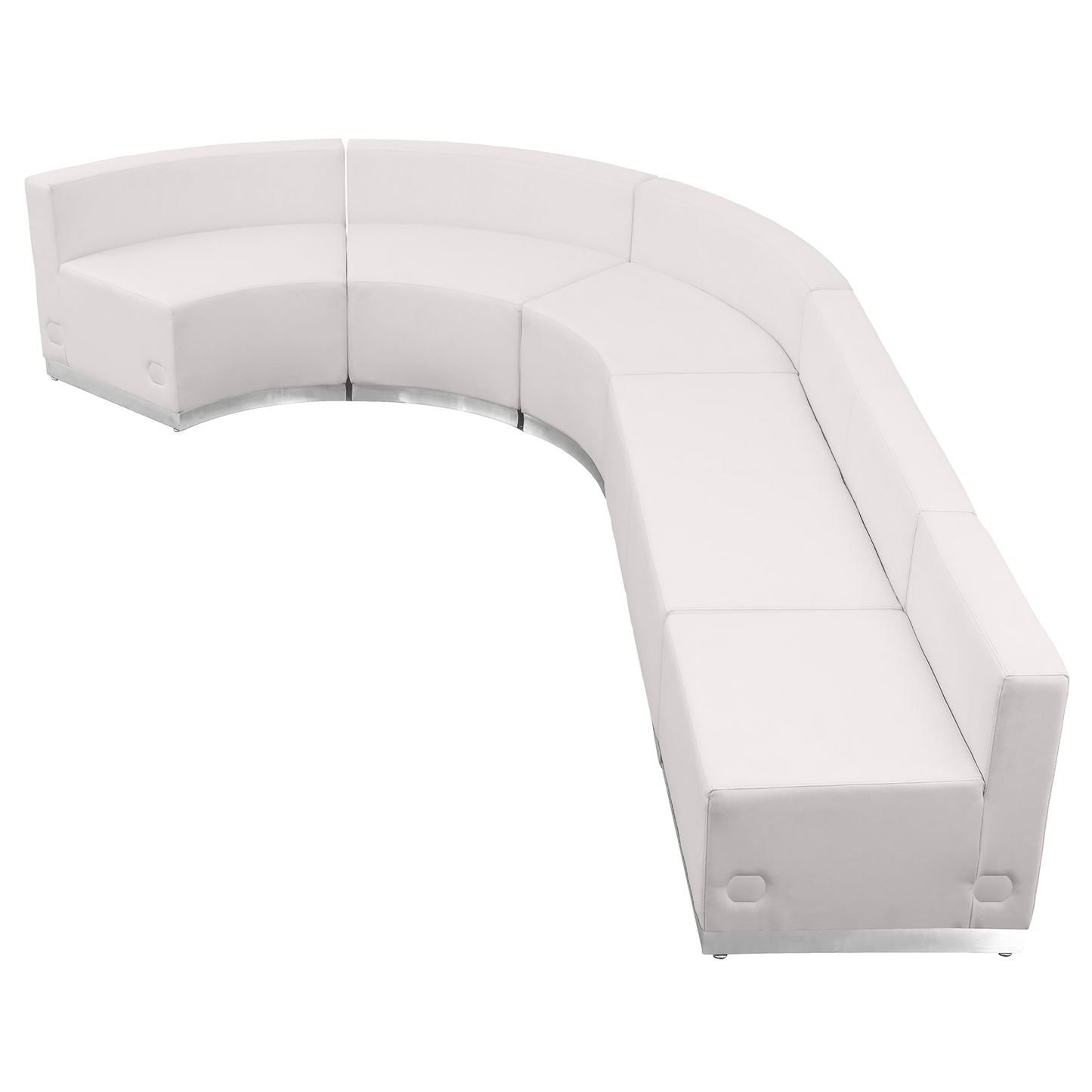 HERCULES Alon Series Melrose White LeatherSoft Reception Configuration, 5 Pieces Melrose White