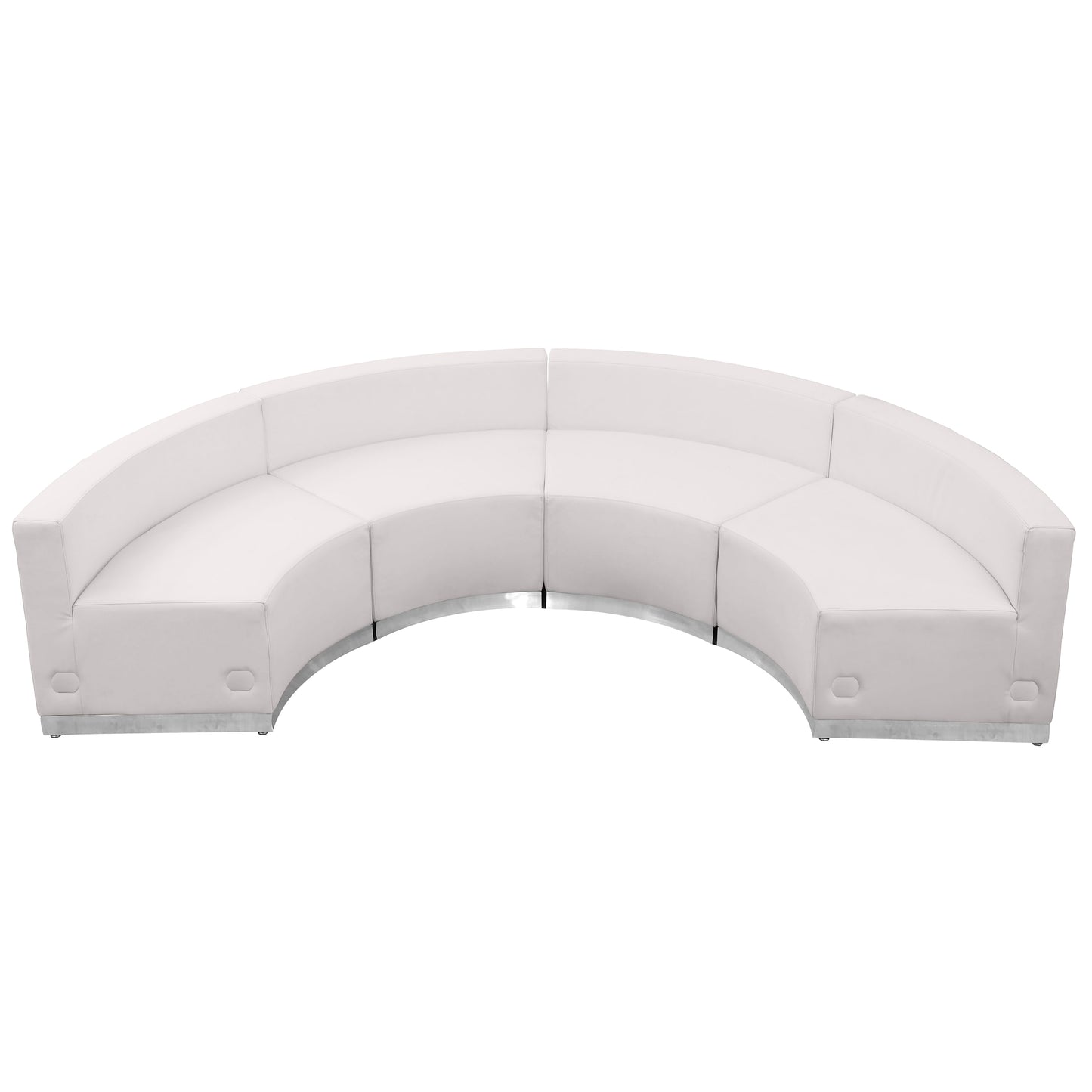 HERCULES Alon Series Melrose White LeatherSoft Reception Configuration, 4 Pieces Melrose White ZB-803-480-SET-WH-GG