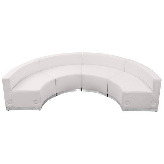 HERCULES Alon Series Melrose White LeatherSoft Reception Configuration, 4 Pieces Melrose White