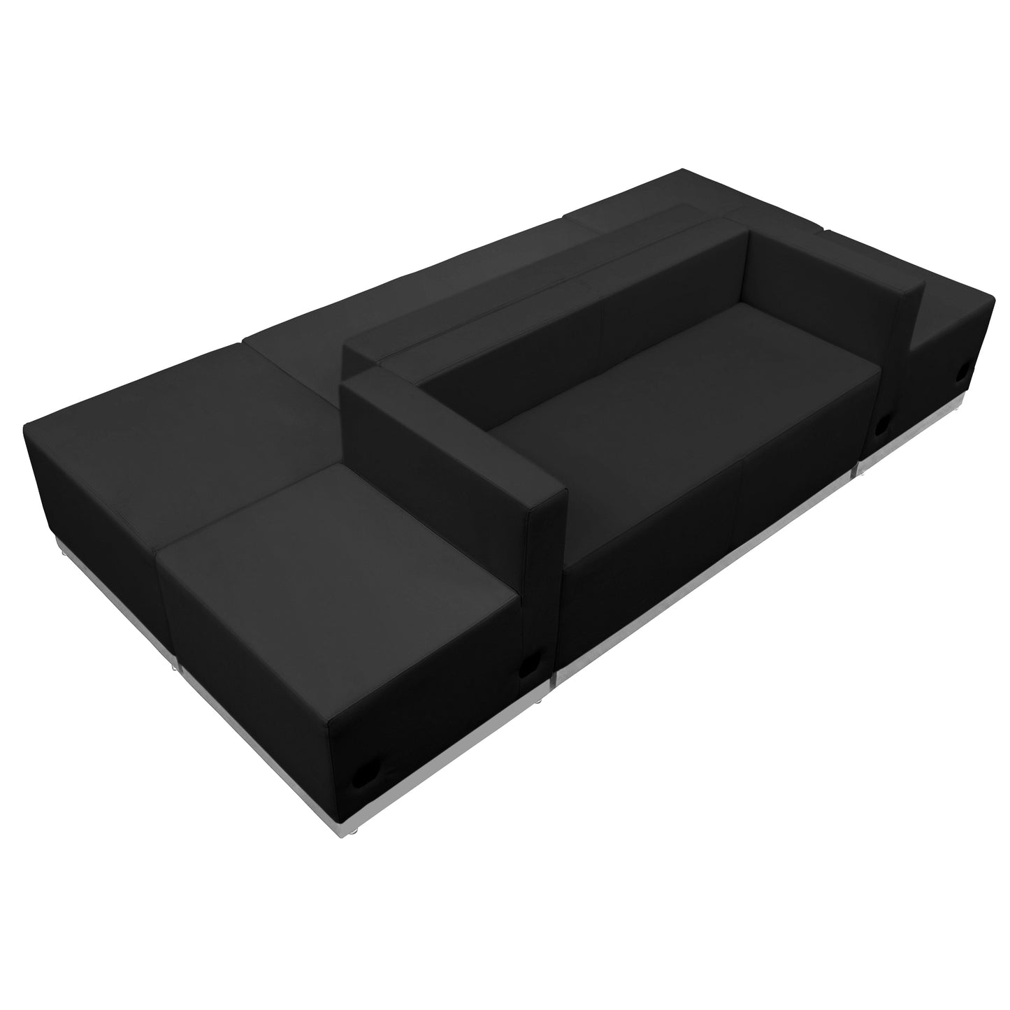 HERCULES Alon Series Black LeatherSoft Reception Configuration, 6 Pieces Black