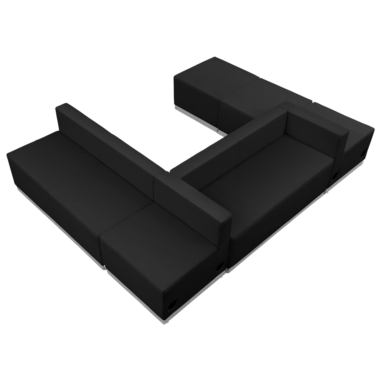 HERCULES Alon Series Black LeatherSoft Reception Configuration, 6 Pieces Black