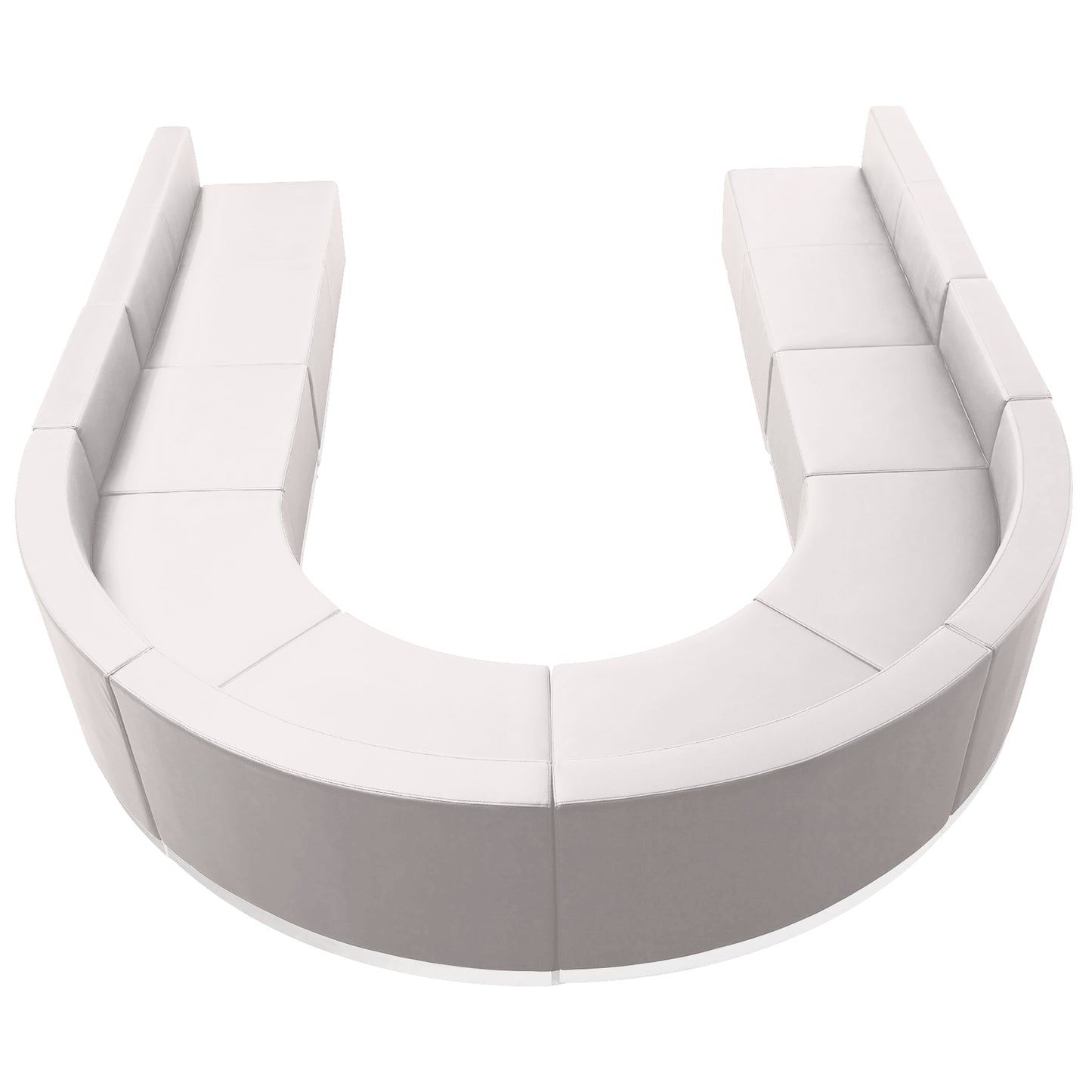 HERCULES Alon Series Melrose White LeatherSoft Reception Configuration, 8 Pieces Melrose White