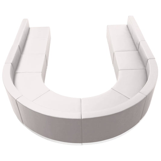 HERCULES Alon Series Melrose White LeatherSoft Reception Configuration, 8 Pieces Melrose White