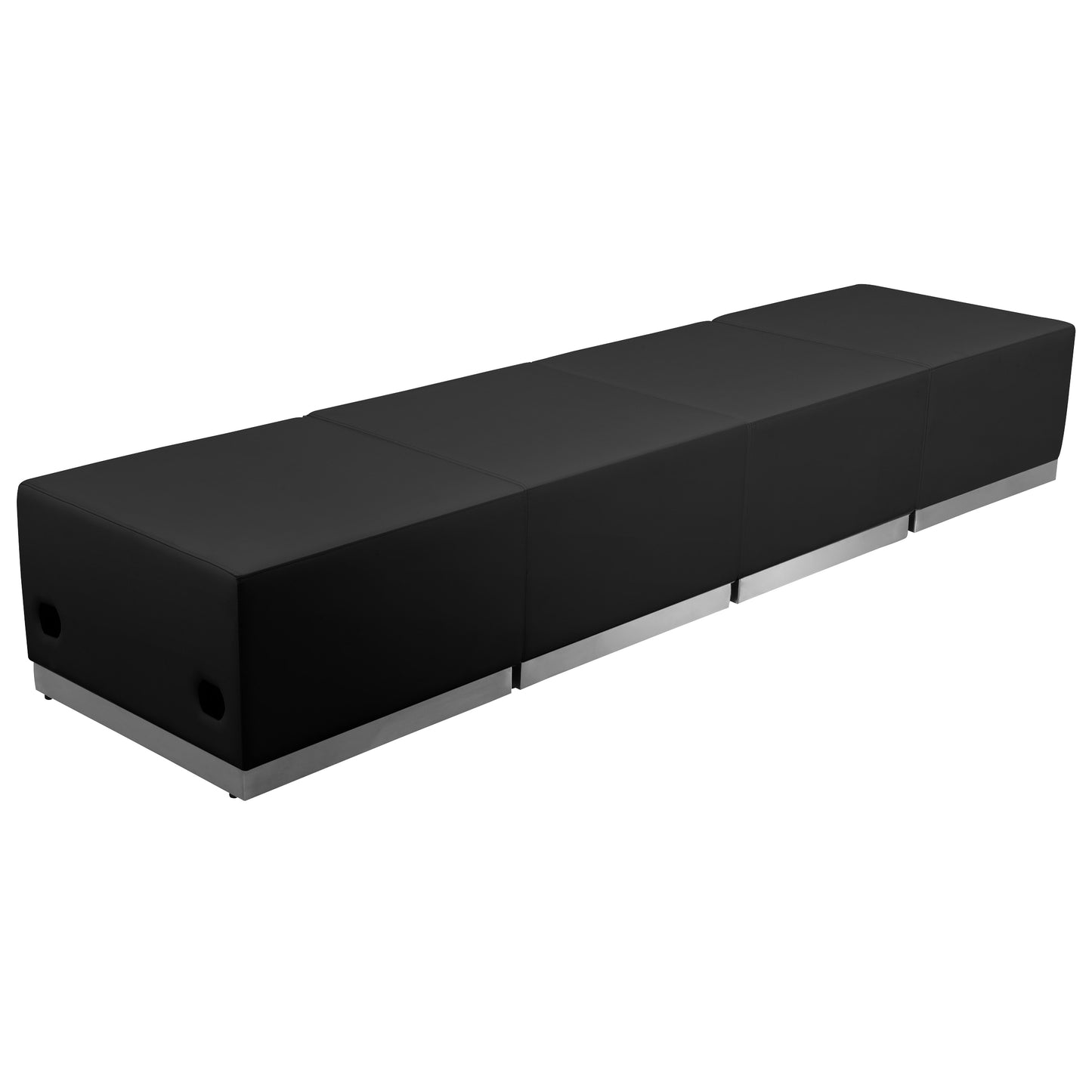 HERCULES Alon Series Black LeatherSoft Reception Configuration, 4 Pieces Black ZB-803-540-SET-BK-GG