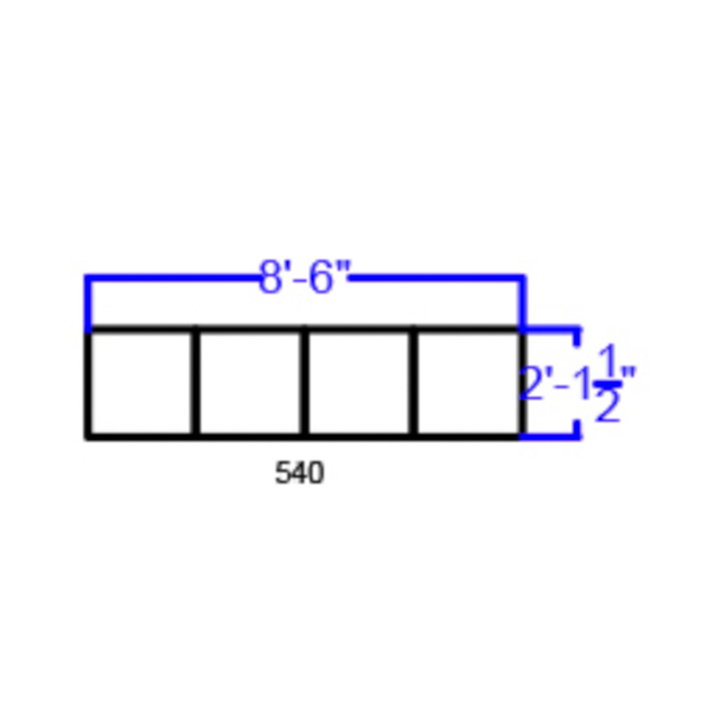 HERCULES Alon Series Black LeatherSoft Reception Configuration, 4 Pieces Black ZB-803-540-SET-BK-GG