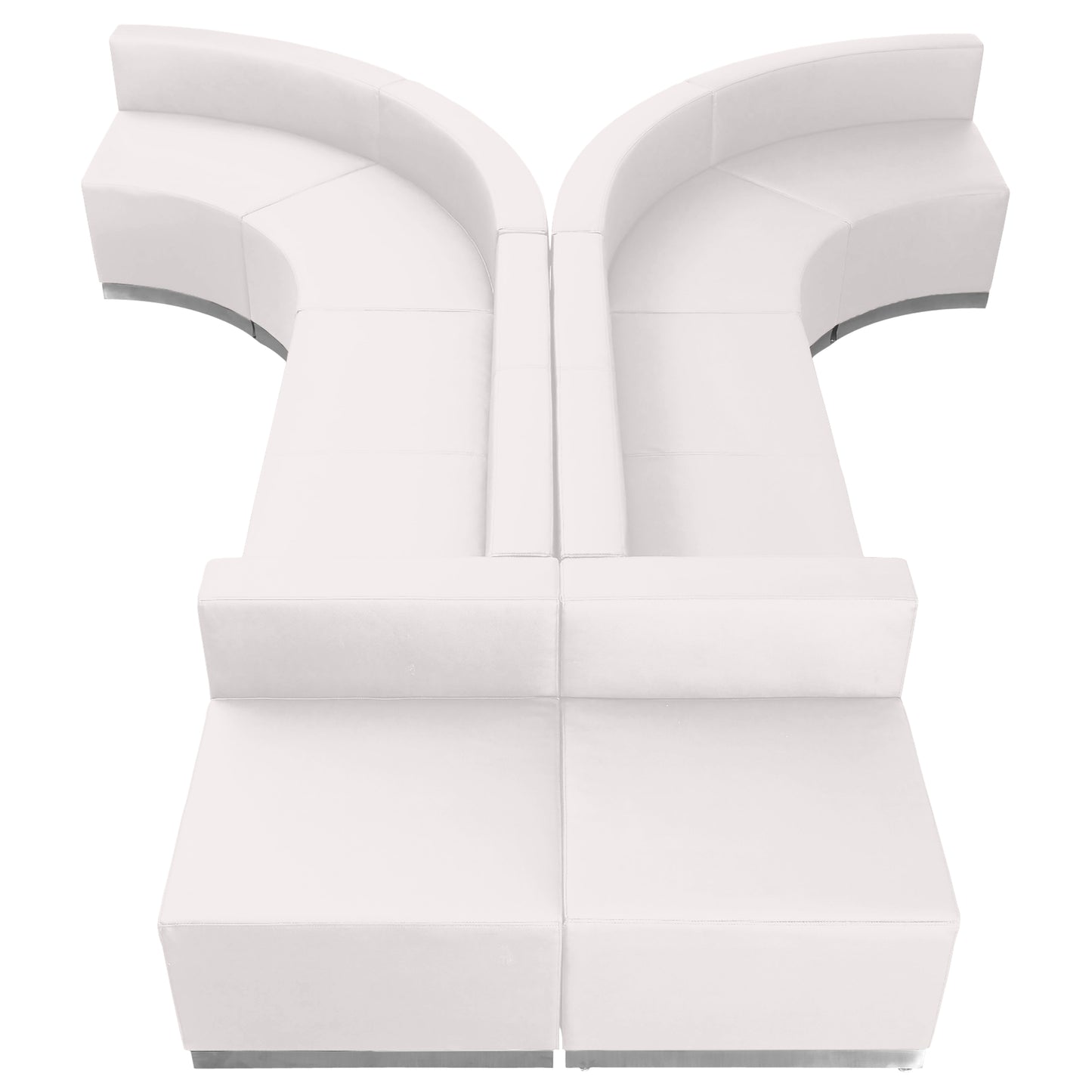 HERCULES Alon Series Melrose White LeatherSoft Reception Configuration, 8 Pieces Melrose White ZB-803-620-SET-WH-GG
