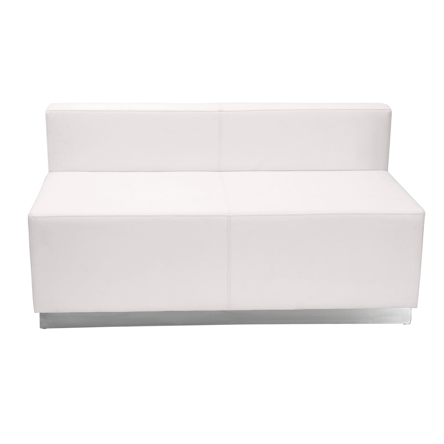 HERCULES Alon Series Melrose White LeatherSoft Reception Configuration, 8 Pieces Melrose White ZB-803-620-SET-WH-GG
