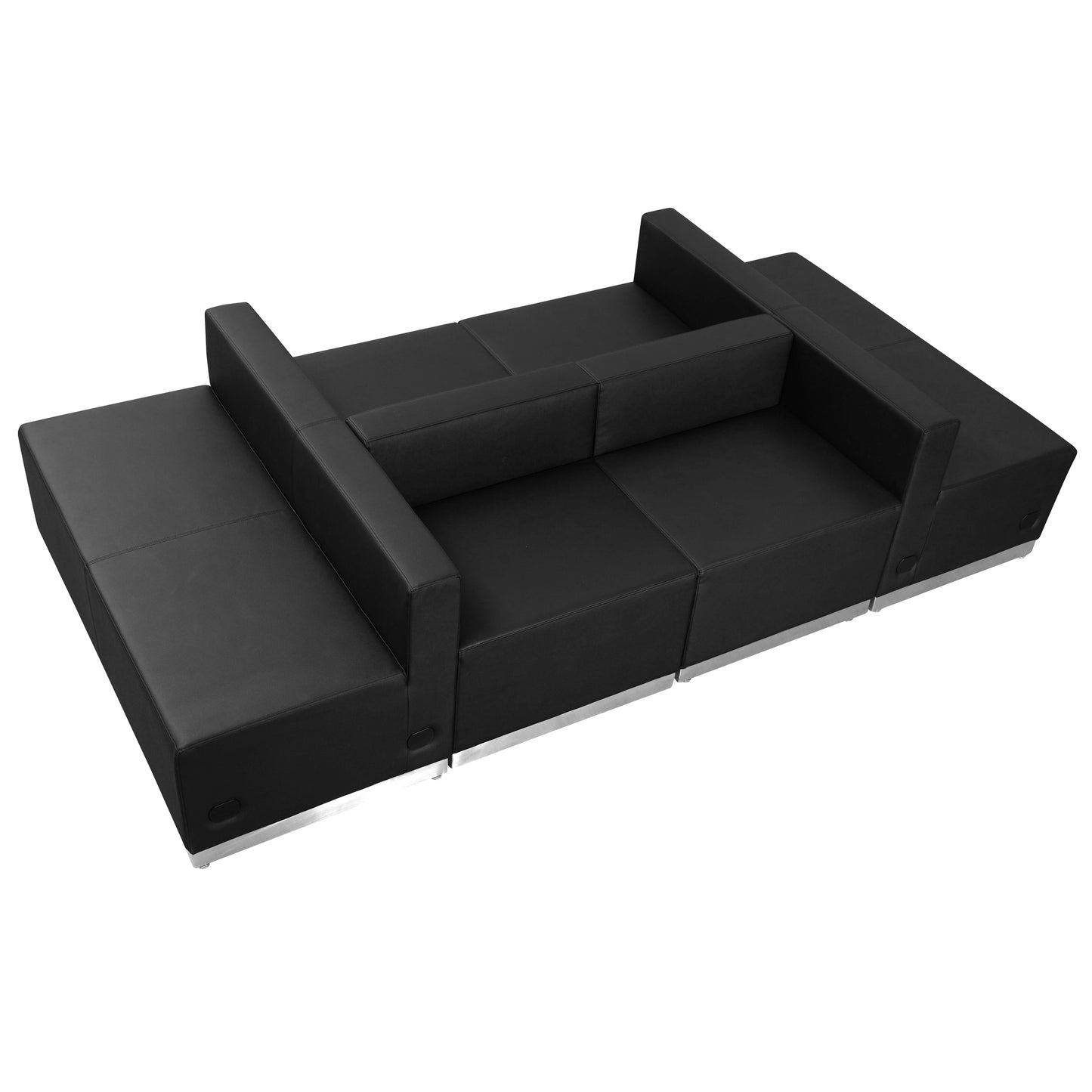 HERCULES Alon Series Black LeatherSoft Reception Configuration, 6 Pieces Black