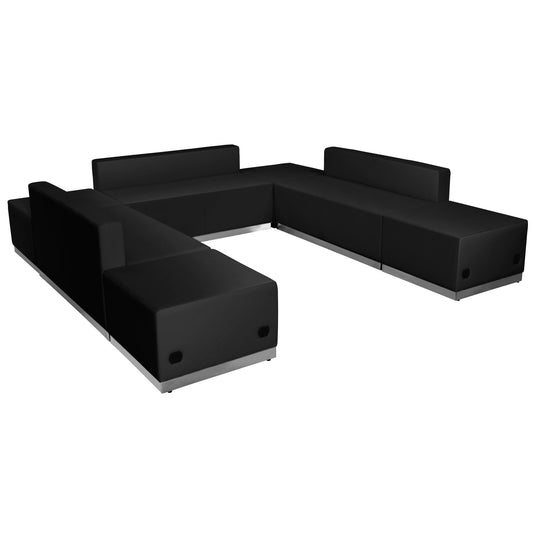 HERCULES Alon Series Black LeatherSoft Reception Configuration, 7 Pieces Black