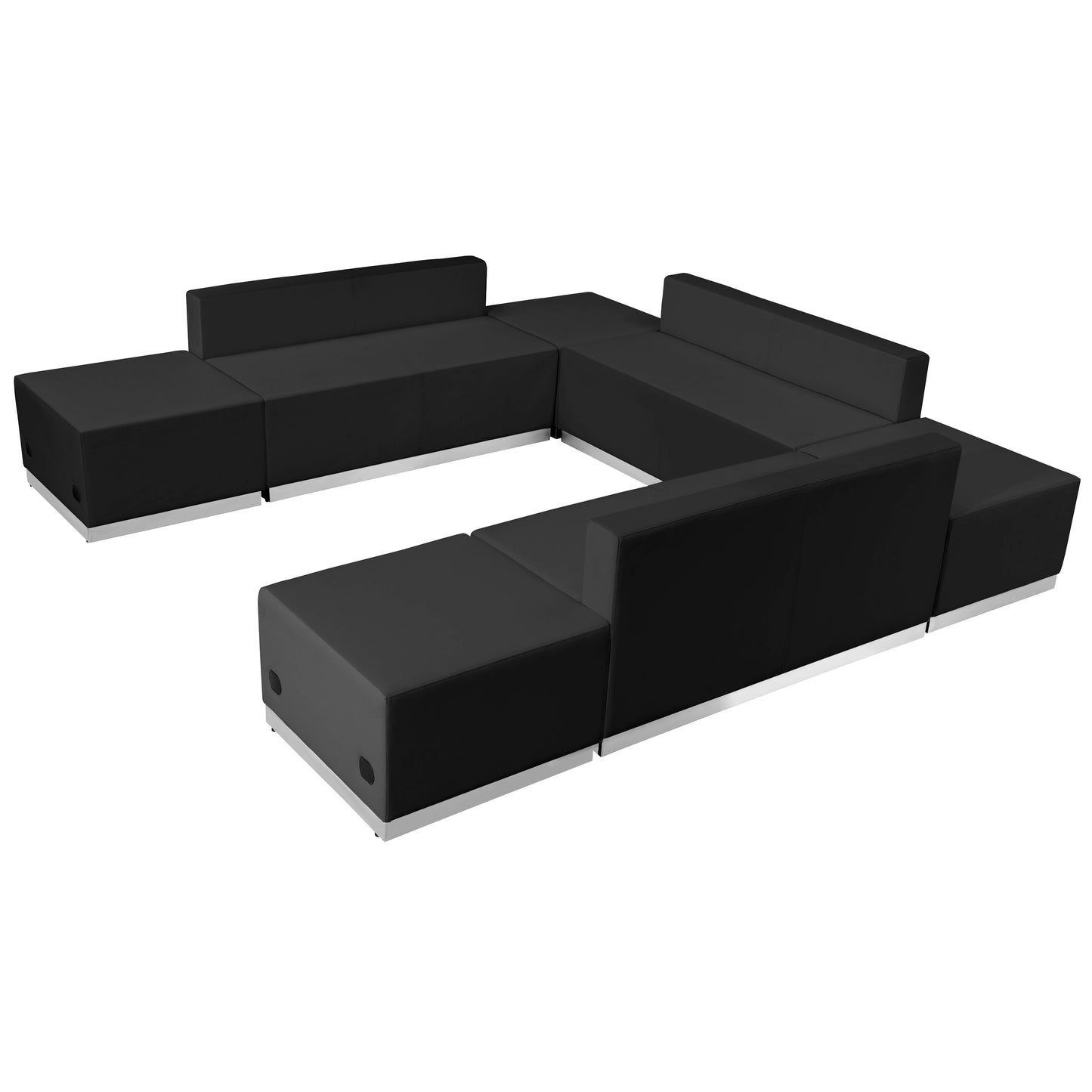 HERCULES Alon Series Black LeatherSoft Reception Configuration, 7 Pieces Black