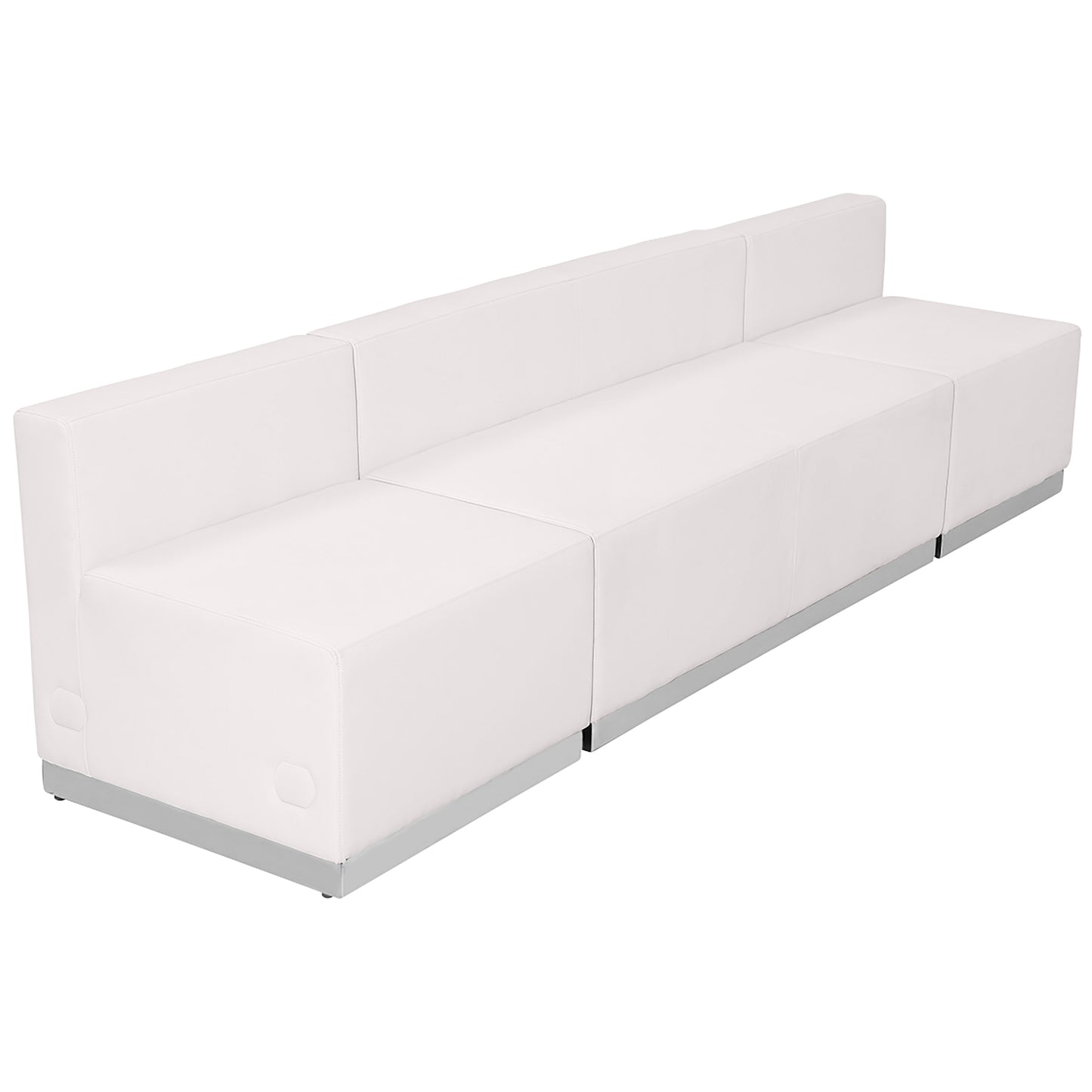 HERCULES Alon Series Melrose White LeatherSoft Reception Configuration, 3 Pieces Melrose White