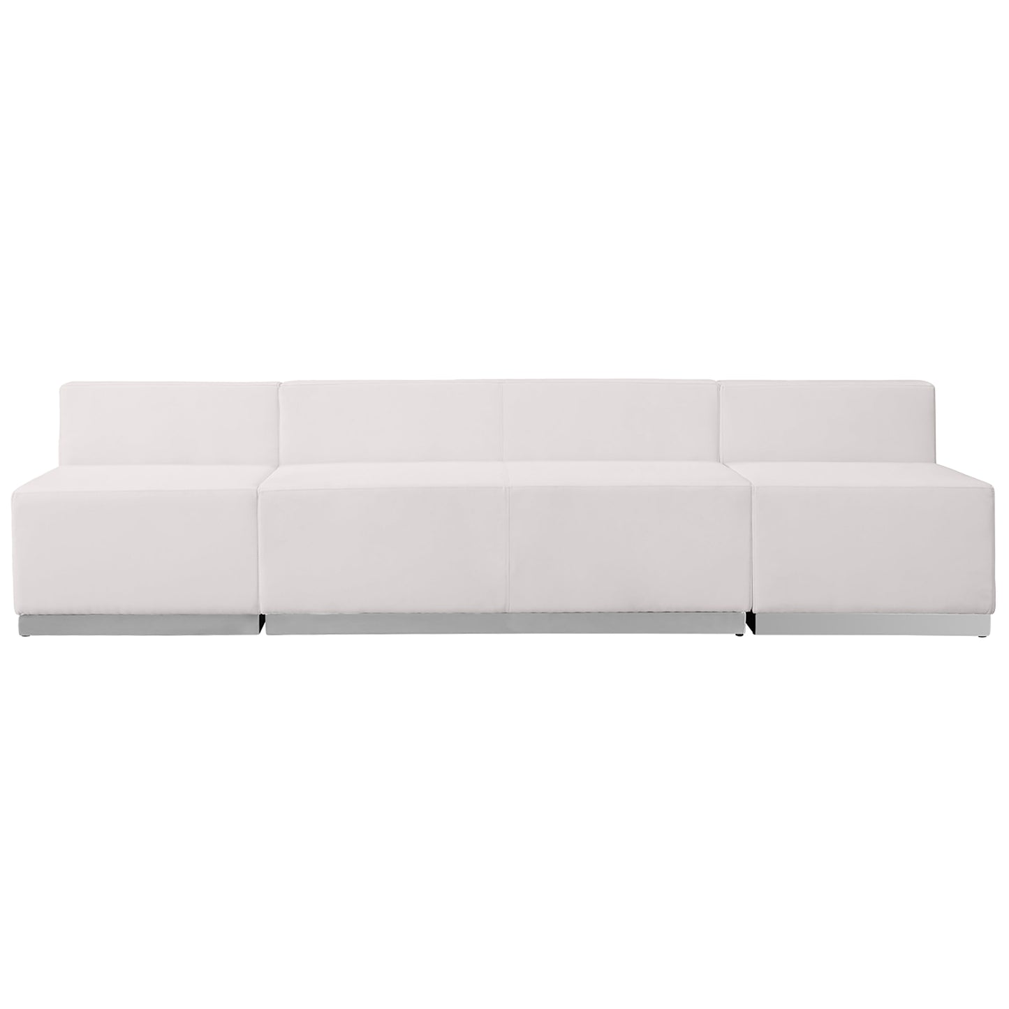 HERCULES Alon Series Melrose White LeatherSoft Reception Configuration, 3 Pieces Melrose White