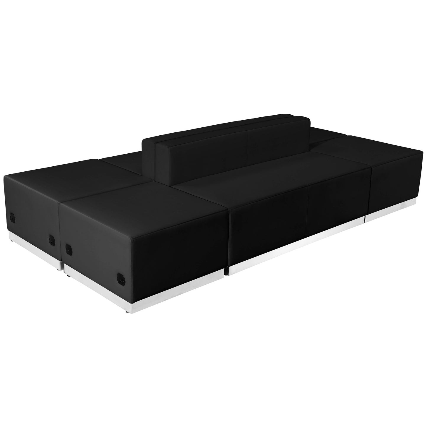 HERCULES Alon Series Black LeatherSoft Reception Configuration, 6 Pieces Black ZB-803-690-SET-BK-GG
