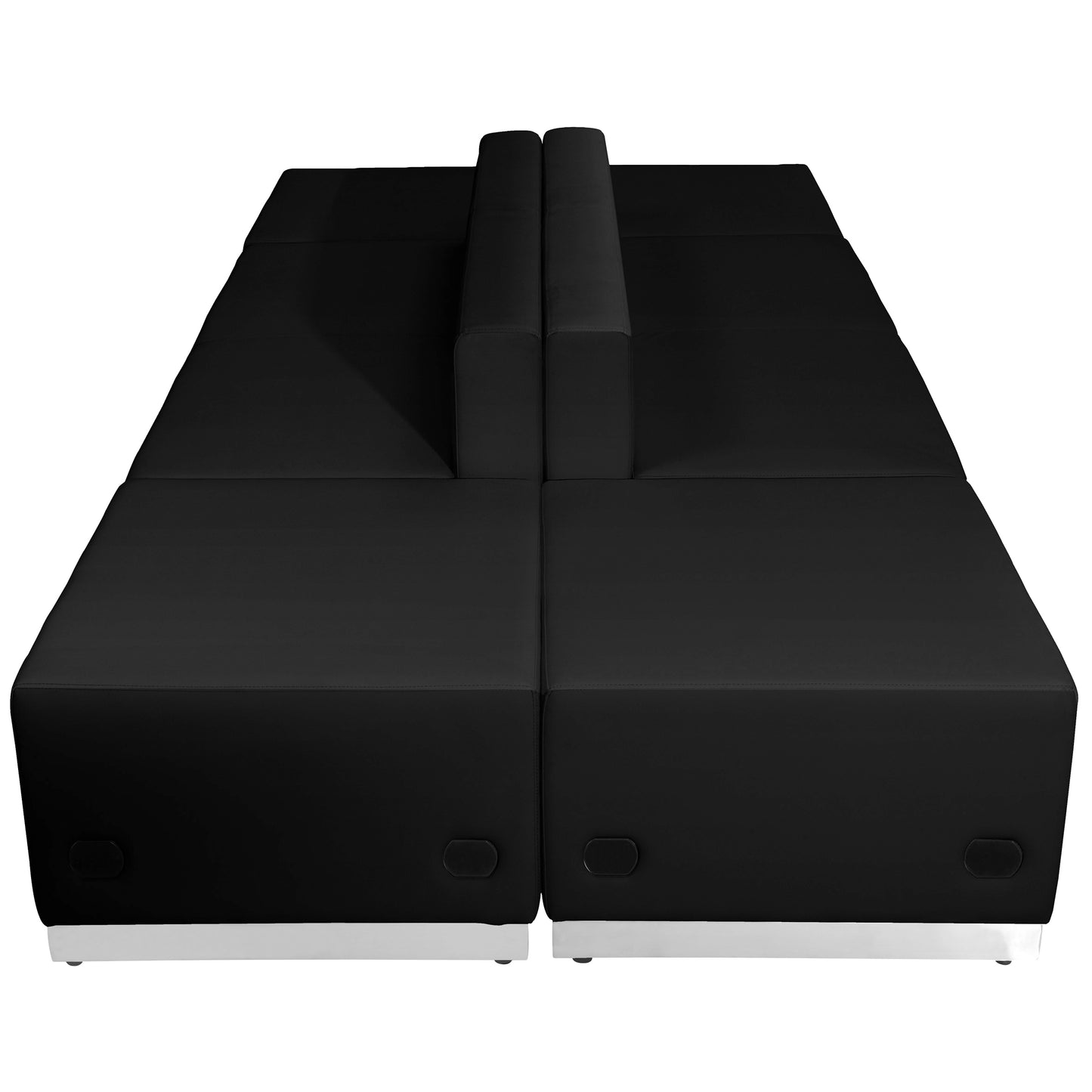 HERCULES Alon Series Black LeatherSoft Reception Configuration, 6 Pieces Black ZB-803-690-SET-BK-GG
