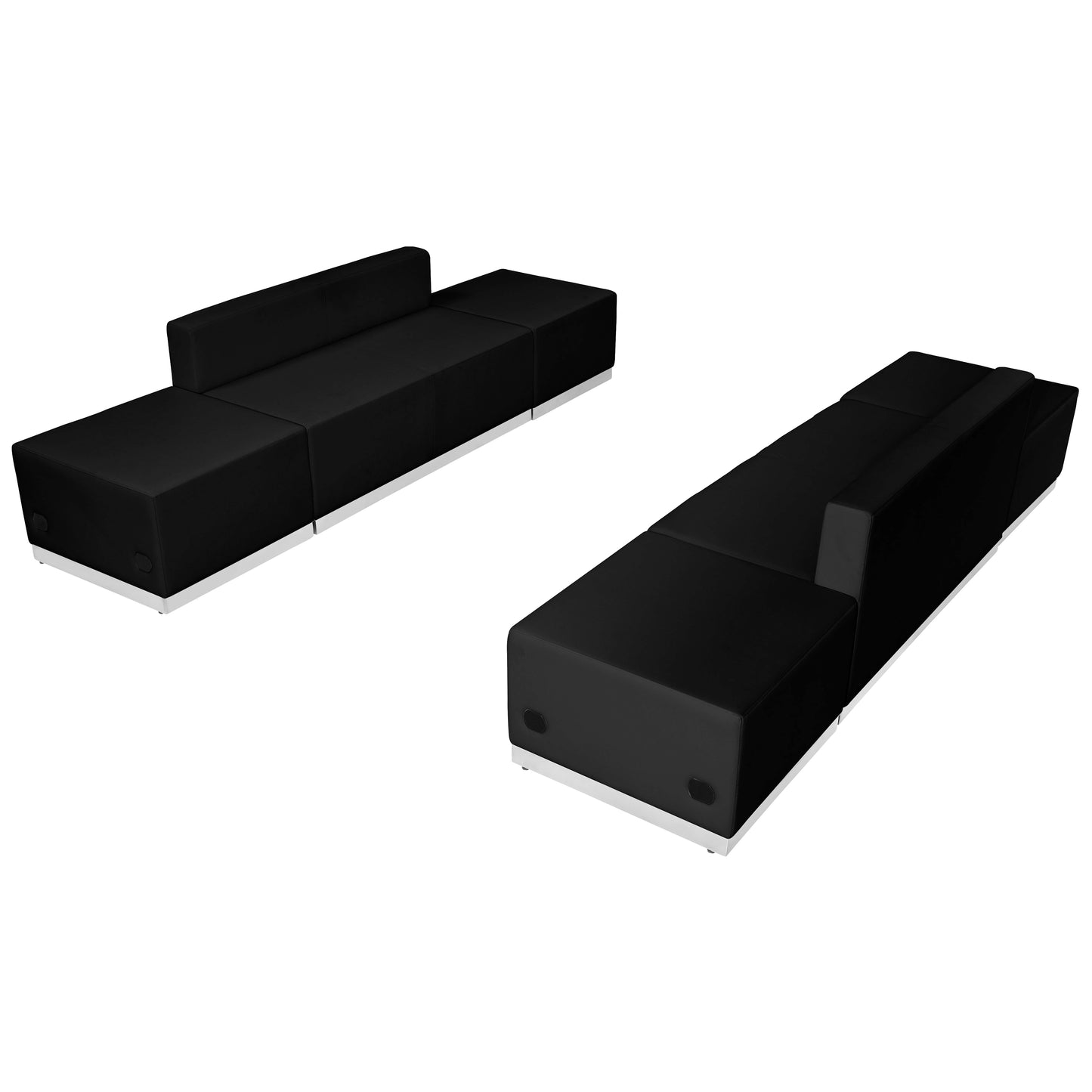 HERCULES Alon Series Black LeatherSoft Reception Configuration, 6 Pieces Black