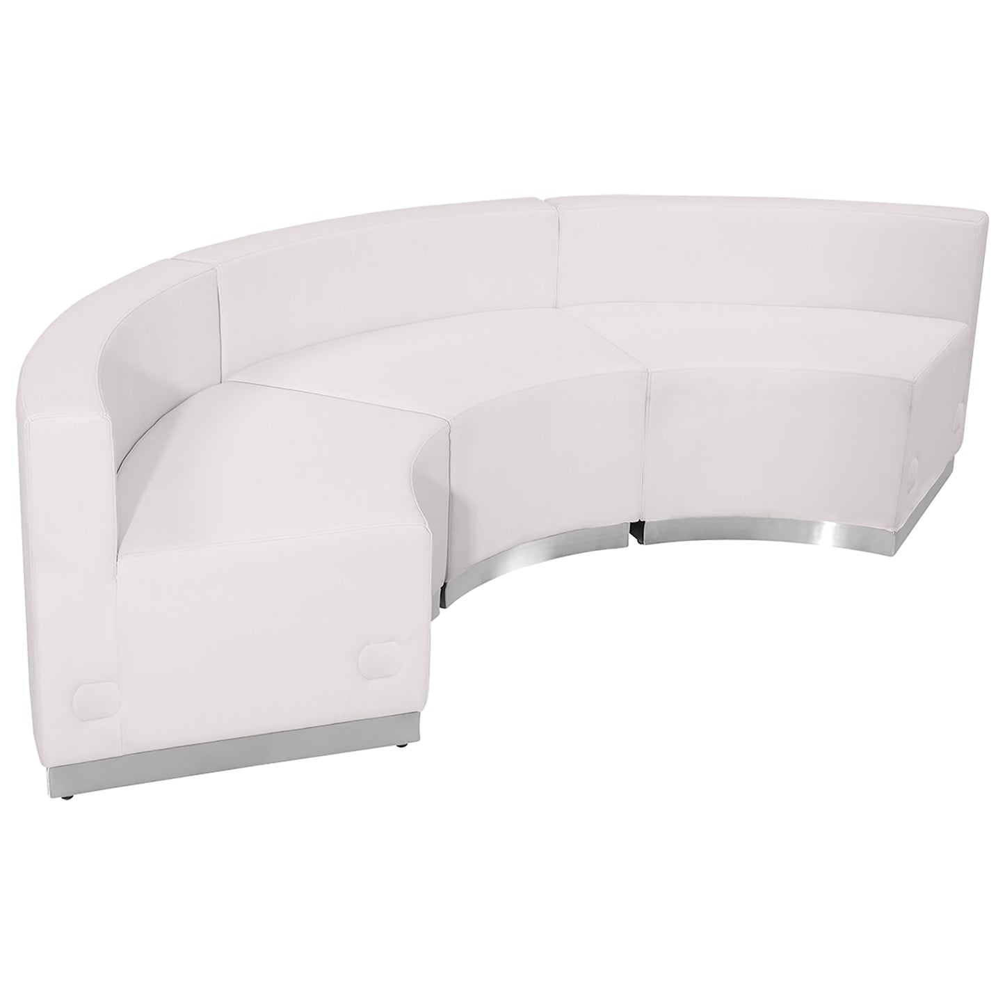HERCULES Alon Series Melrose White LeatherSoft Reception Configuration, 3 Pieces Melrose White ZB-803-740-SET-WH-GG
