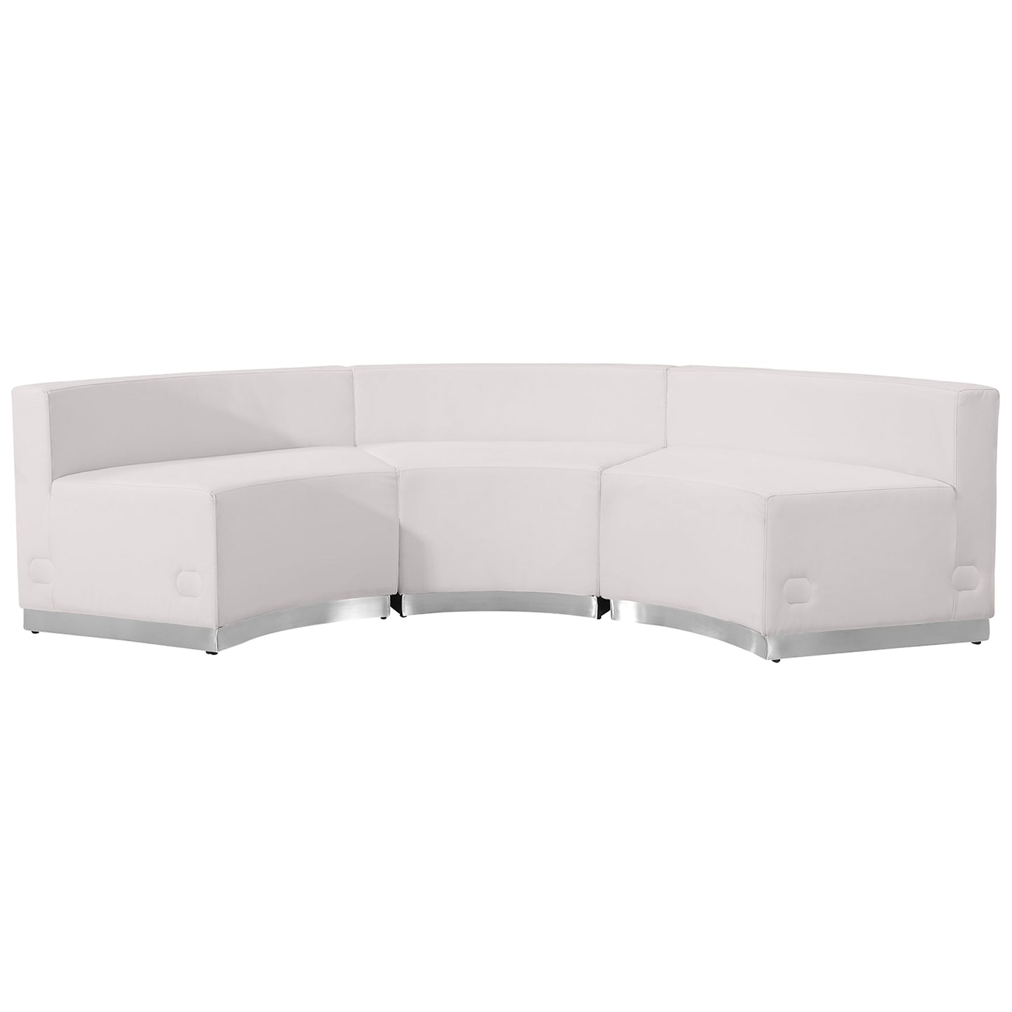 HERCULES Alon Series Melrose White LeatherSoft Reception Configuration, 3 Pieces Melrose White ZB-803-740-SET-WH-GG