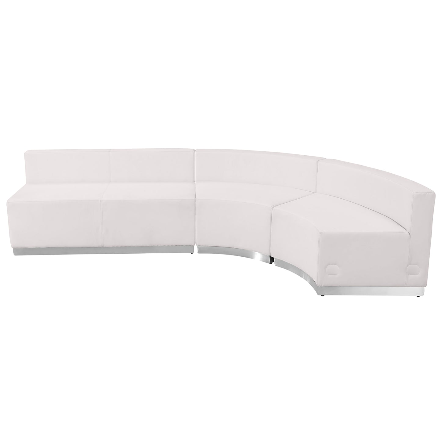HERCULES Alon Series Melrose White LeatherSoft Reception Configuration, 3 Pieces Melrose White