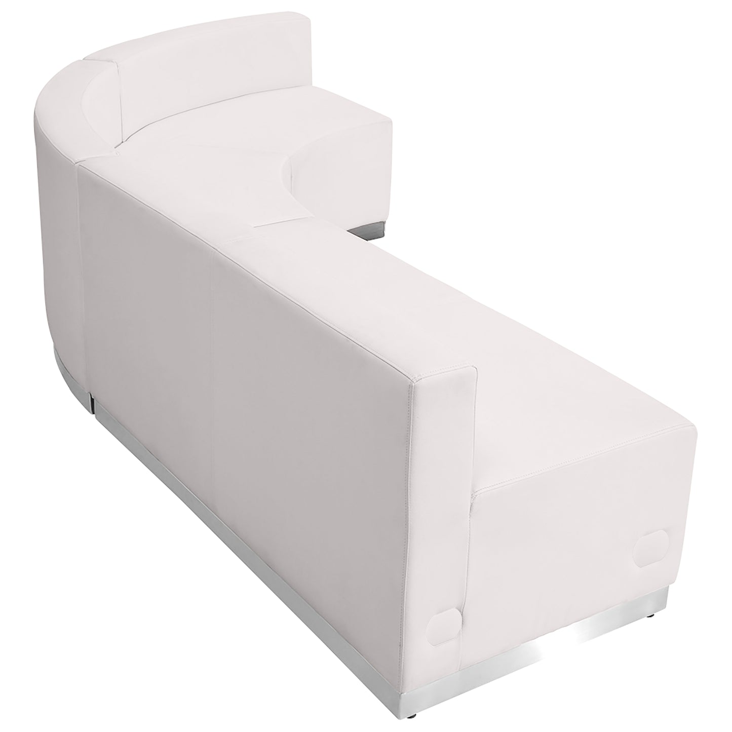 HERCULES Alon Series Melrose White LeatherSoft Reception Configuration, 3 Pieces Melrose White