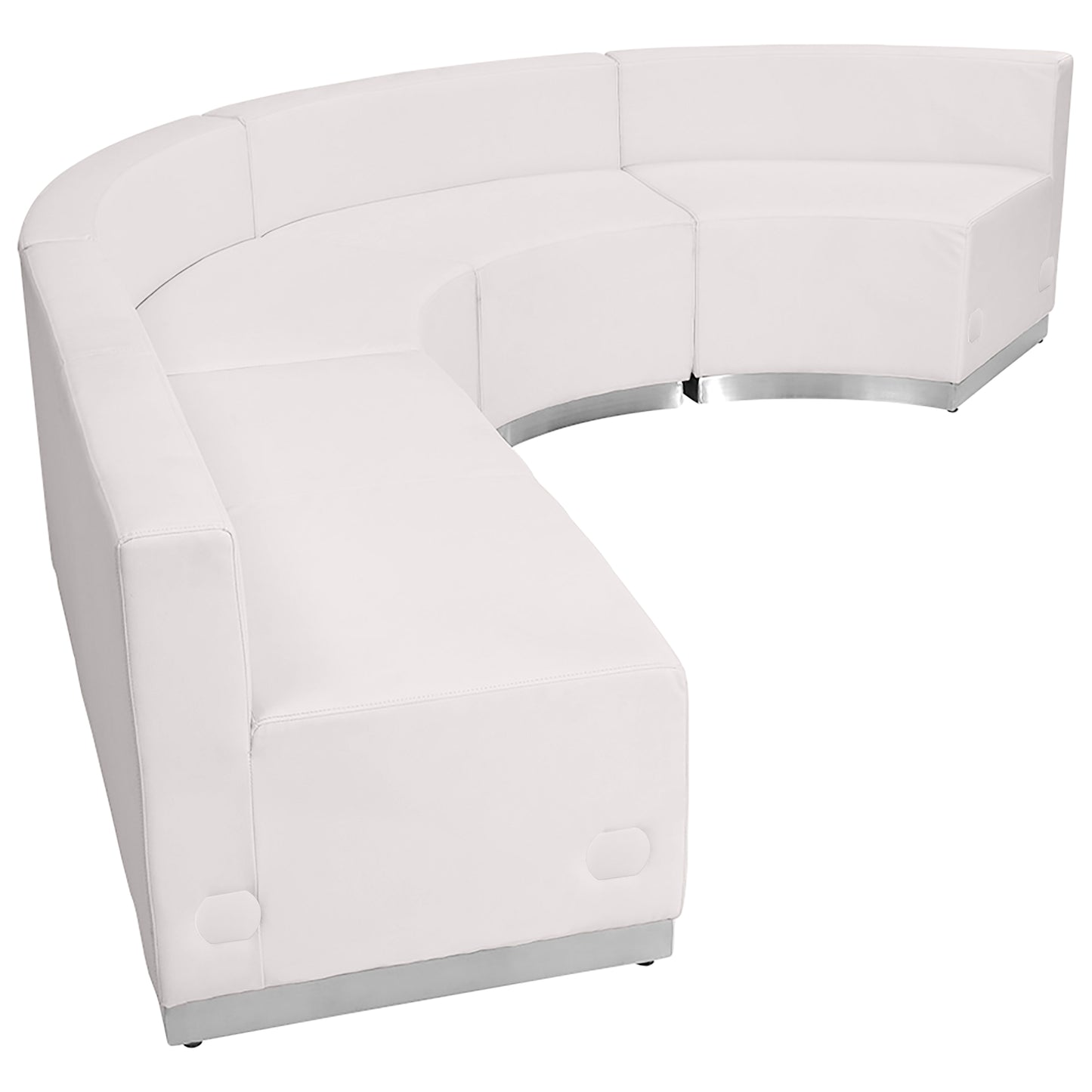 HERCULES Alon Series Melrose White LeatherSoft Reception Configuration, 4 Pieces Melrose White