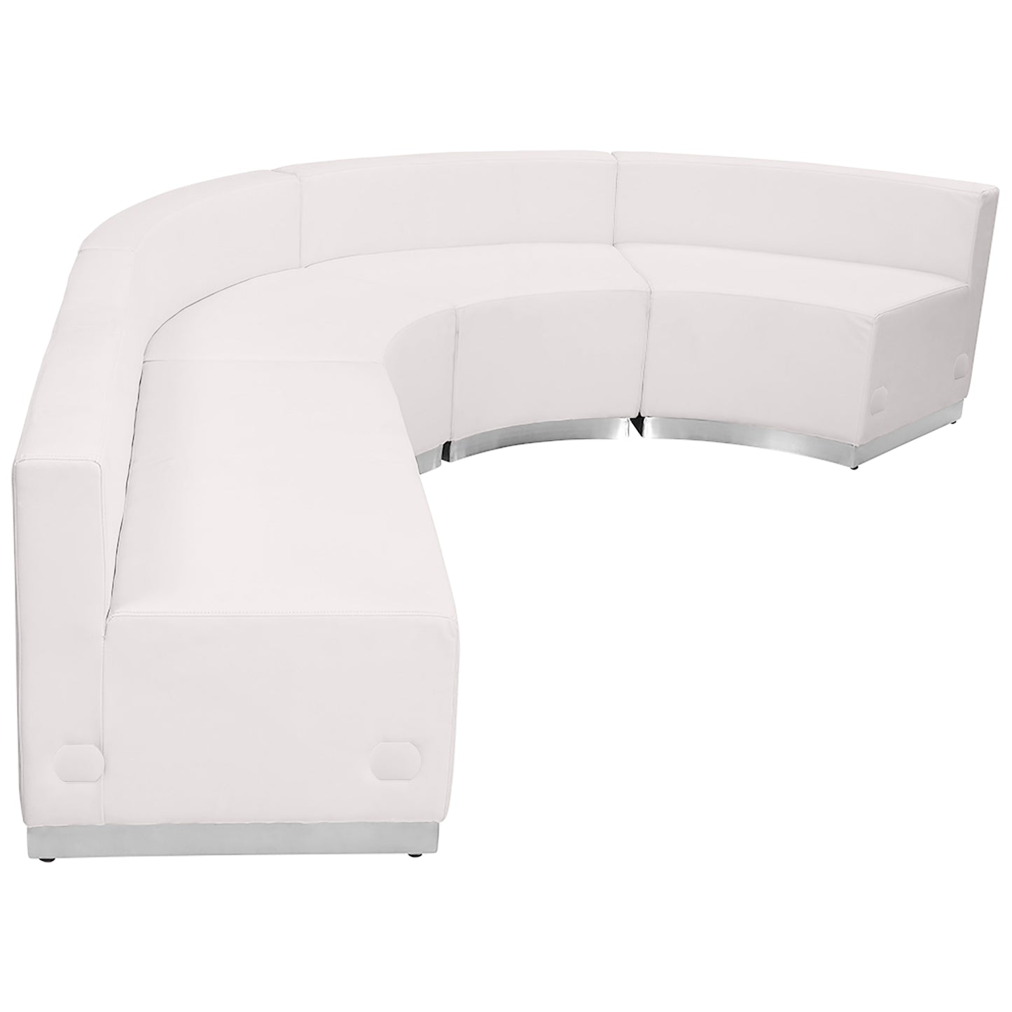 HERCULES Alon Series Melrose White LeatherSoft Reception Configuration, 4 Pieces Melrose White
