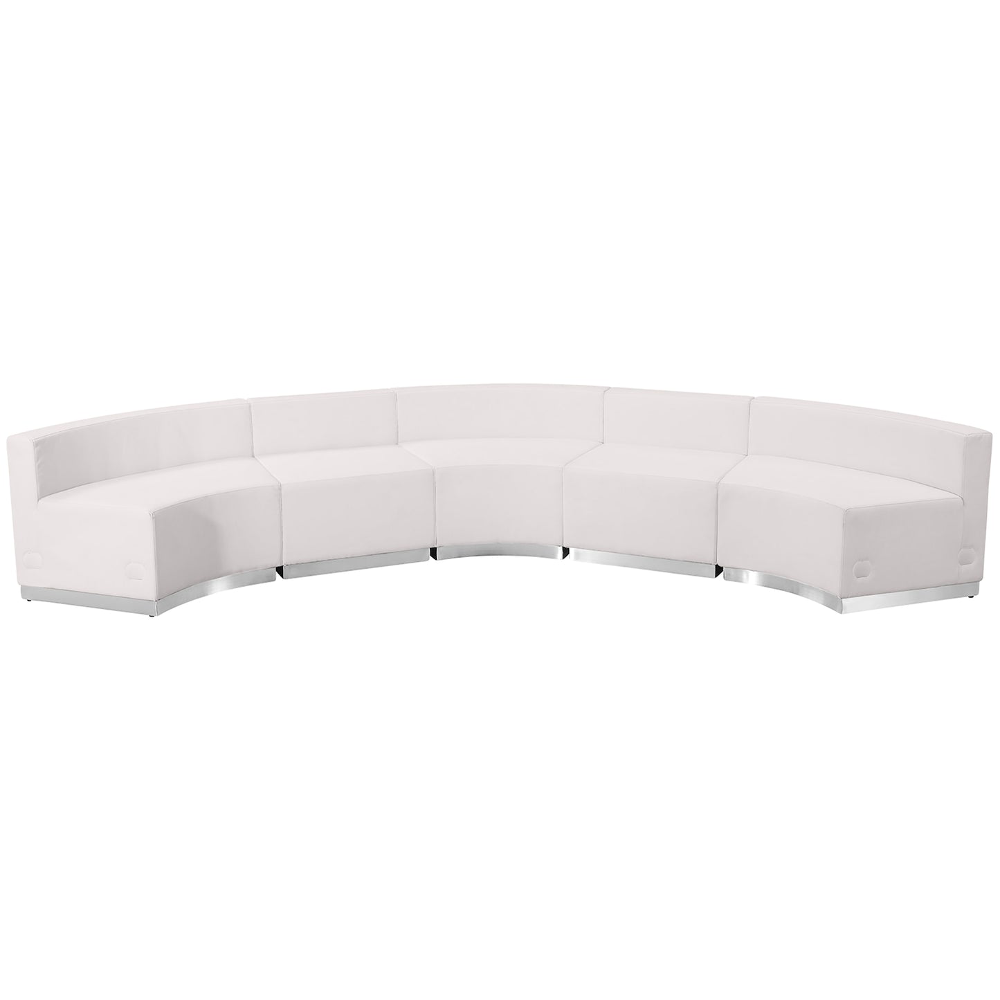 HERCULES Alon Series Melrose White LeatherSoft Reception Configuration, 5 Pieces Melrose White