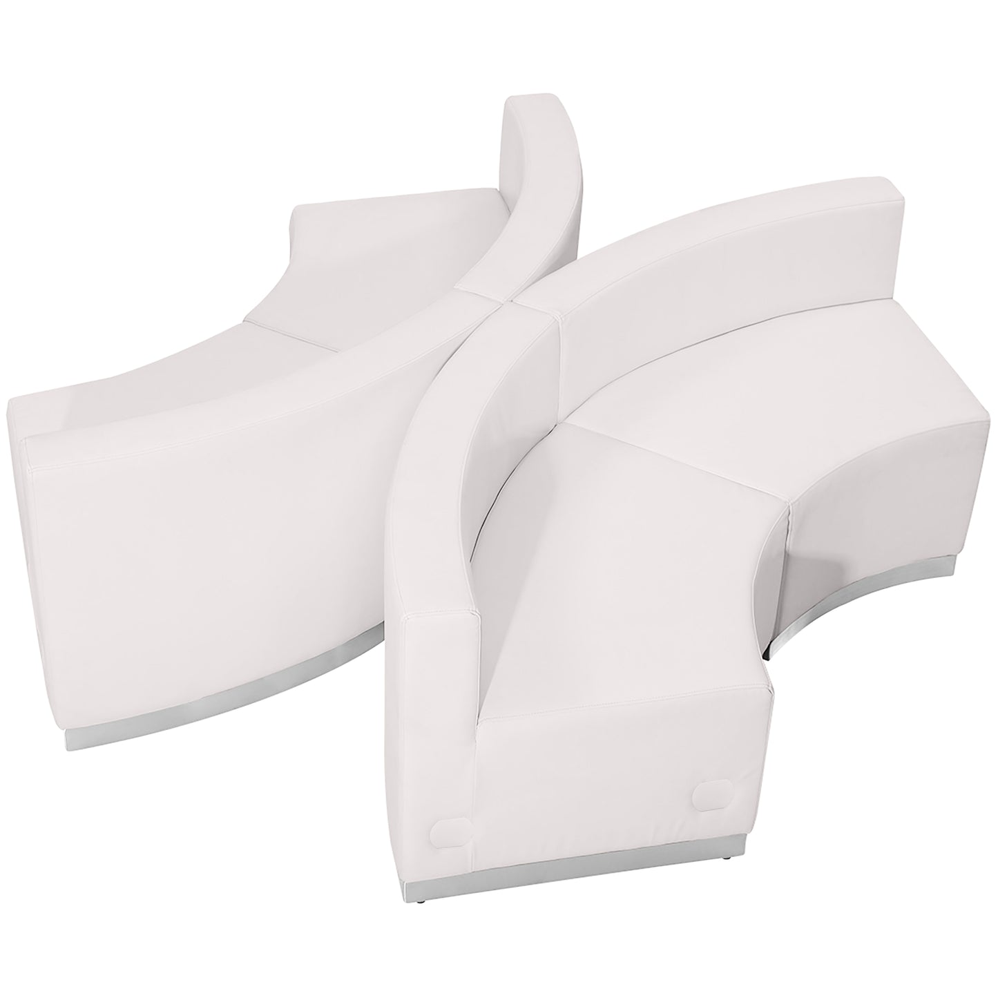 HERCULES Alon Series Melrose White LeatherSoft Reception Configuration, 4 Pieces Melrose White