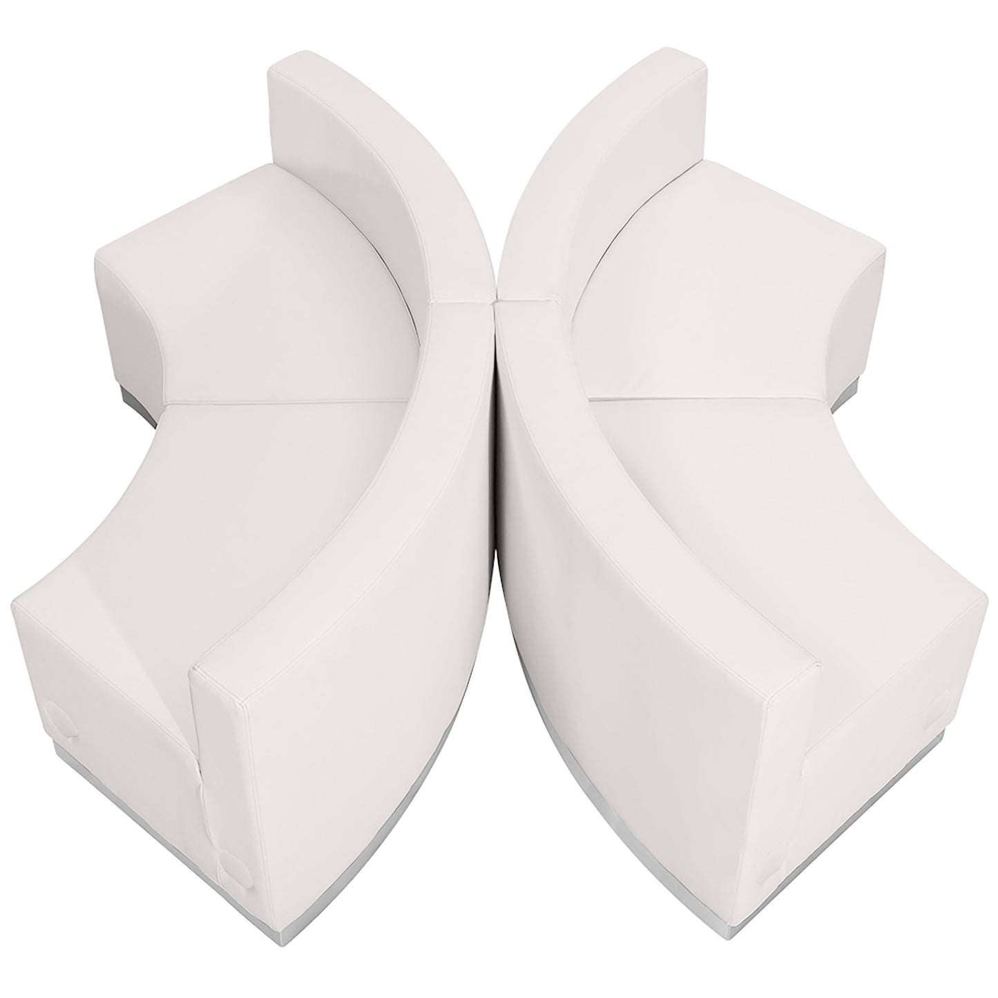 HERCULES Alon Series Melrose White LeatherSoft Reception Configuration, 4 Pieces Melrose White